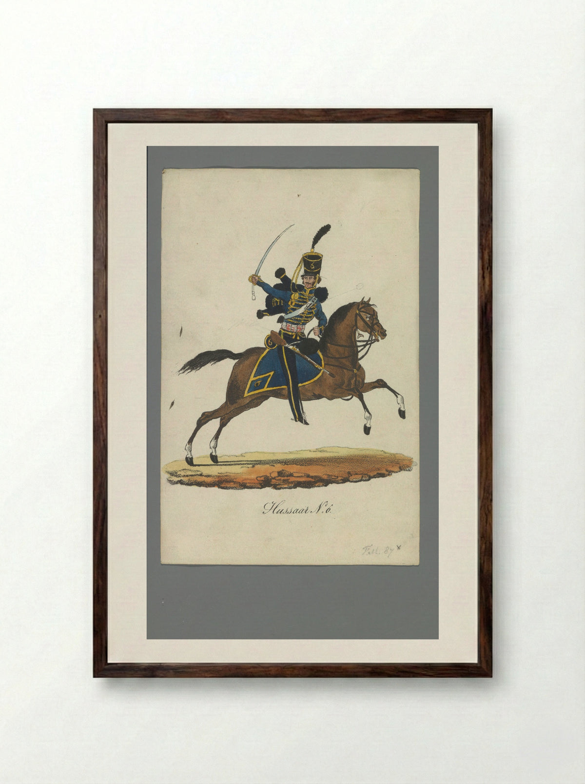 Hussaar No. 6 - Johannes Paulus Houtman - Framed Print Dark Wood