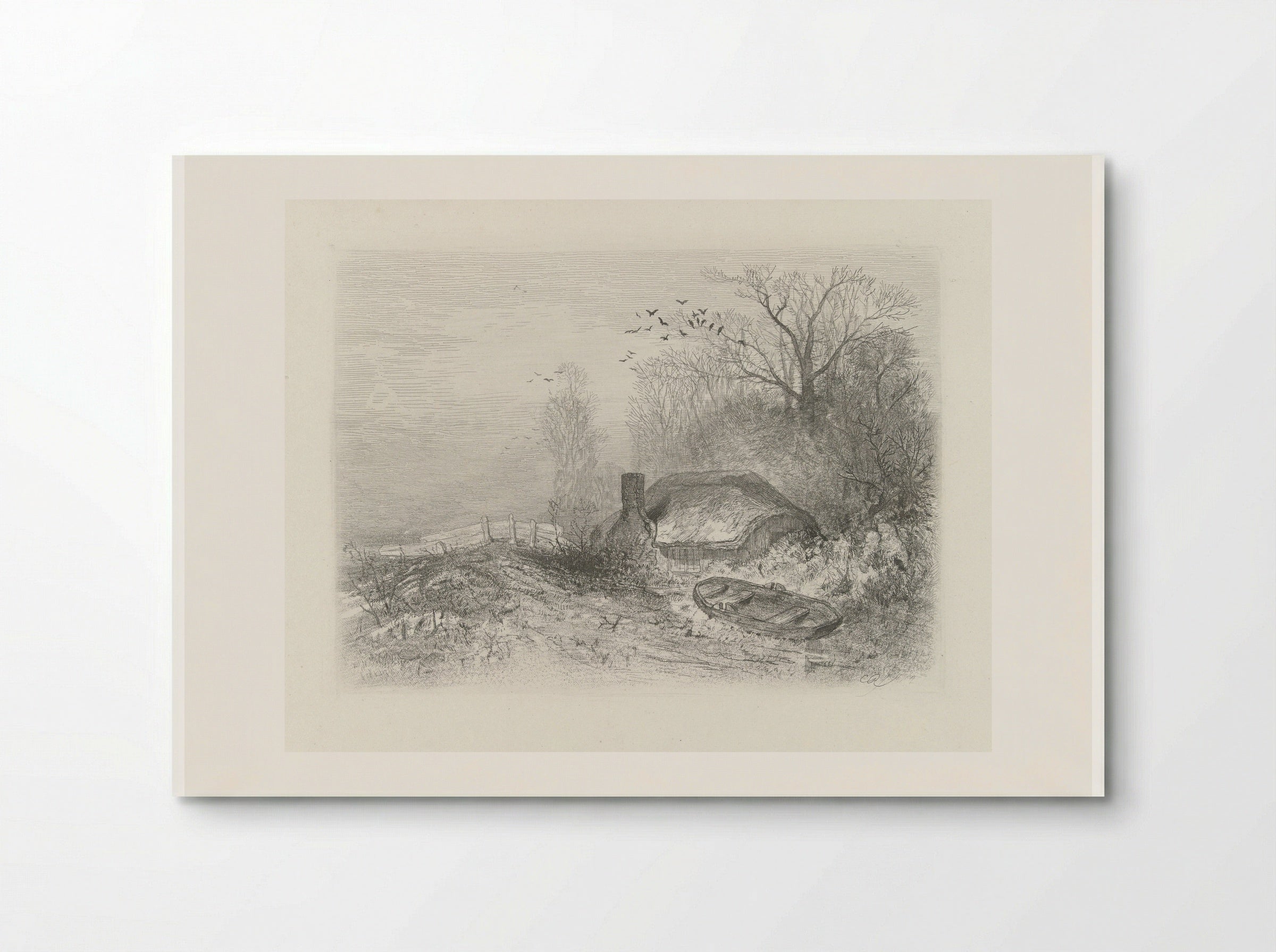 Hut in een landschap - Charles Rochussen - Poster