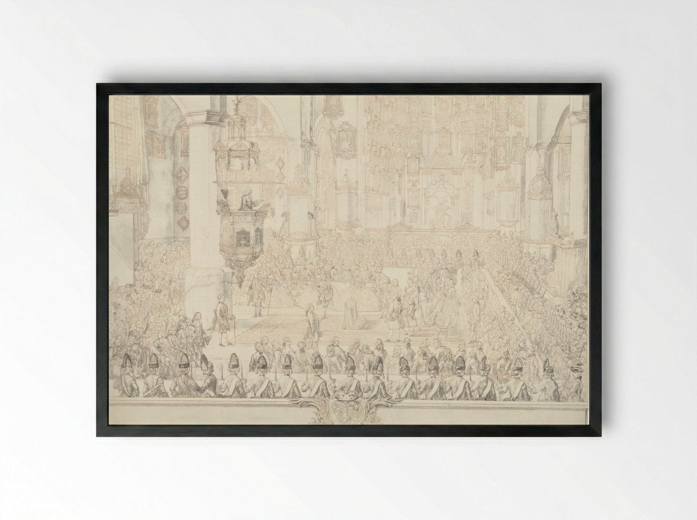 Huwelijk van Karel Christiaan van Nassau-Weilburg met prinses Carolina - Tethart Philip Christian Haag - Framed Print Black