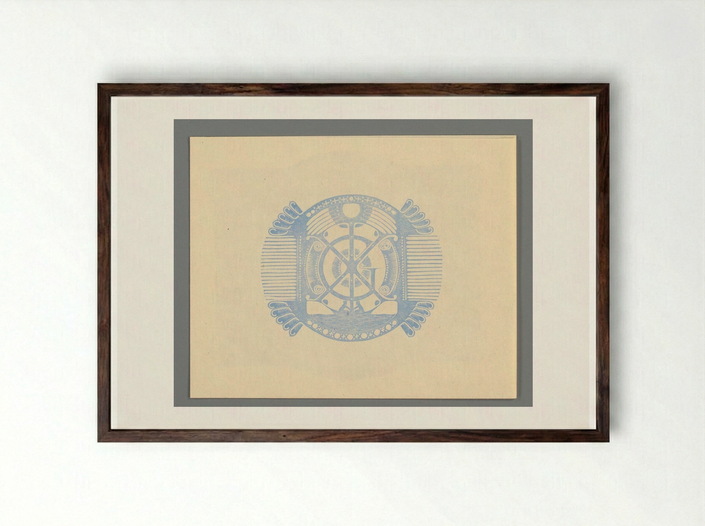 Huwelijksaankondiging van Cato Gruntke en Carl G.B. Knauff - Karel Petrus Cornelis de Bazel - Framed Print Dark Wood