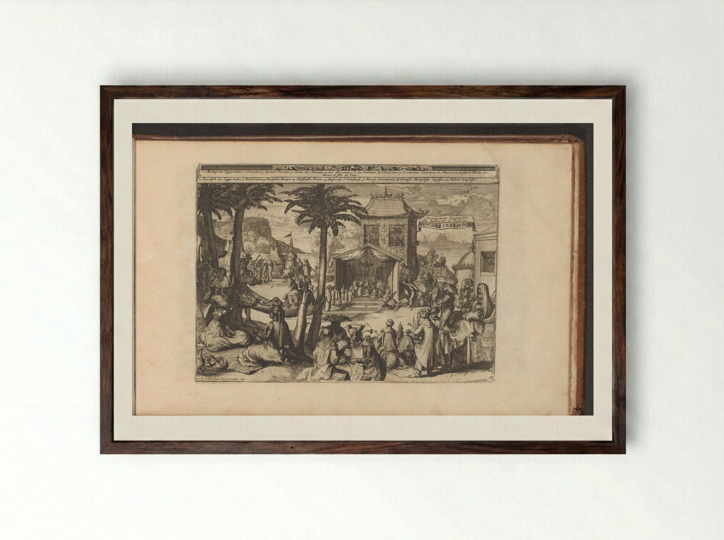 Huwelijksceremonieën - Romeyn de Hooghe - Framed Print Dark Wood