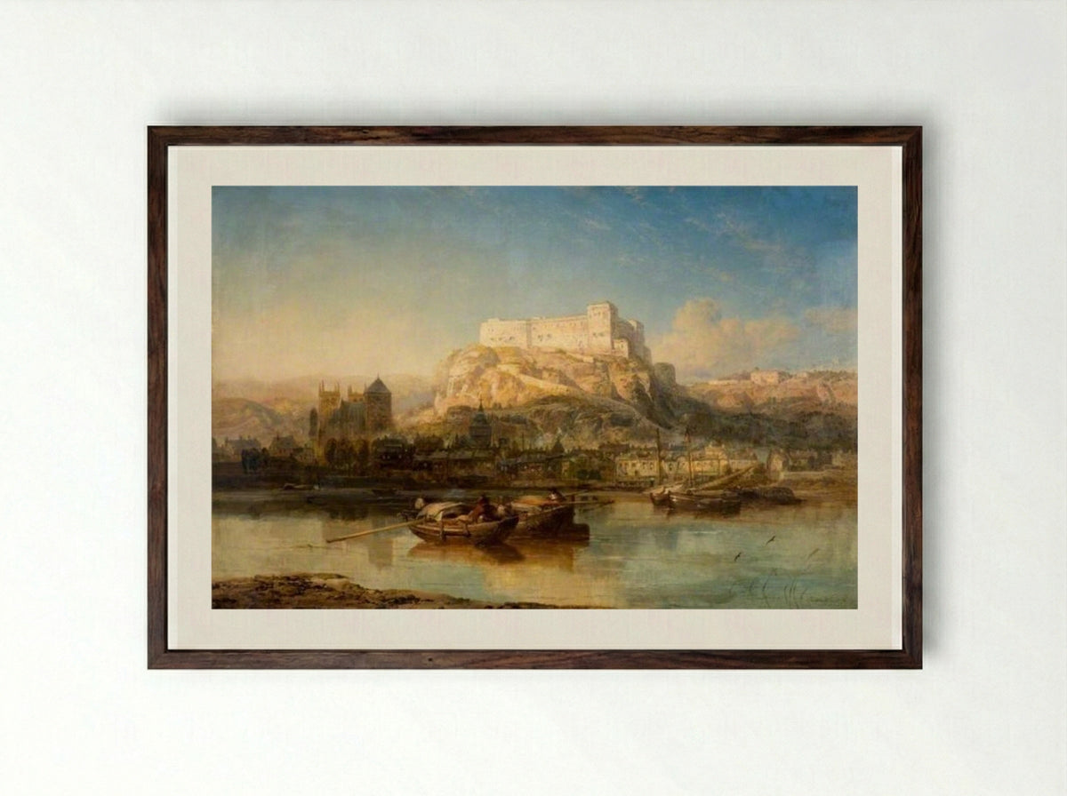 Huy, Belgium - James Webb - Framed Print Dark Wood