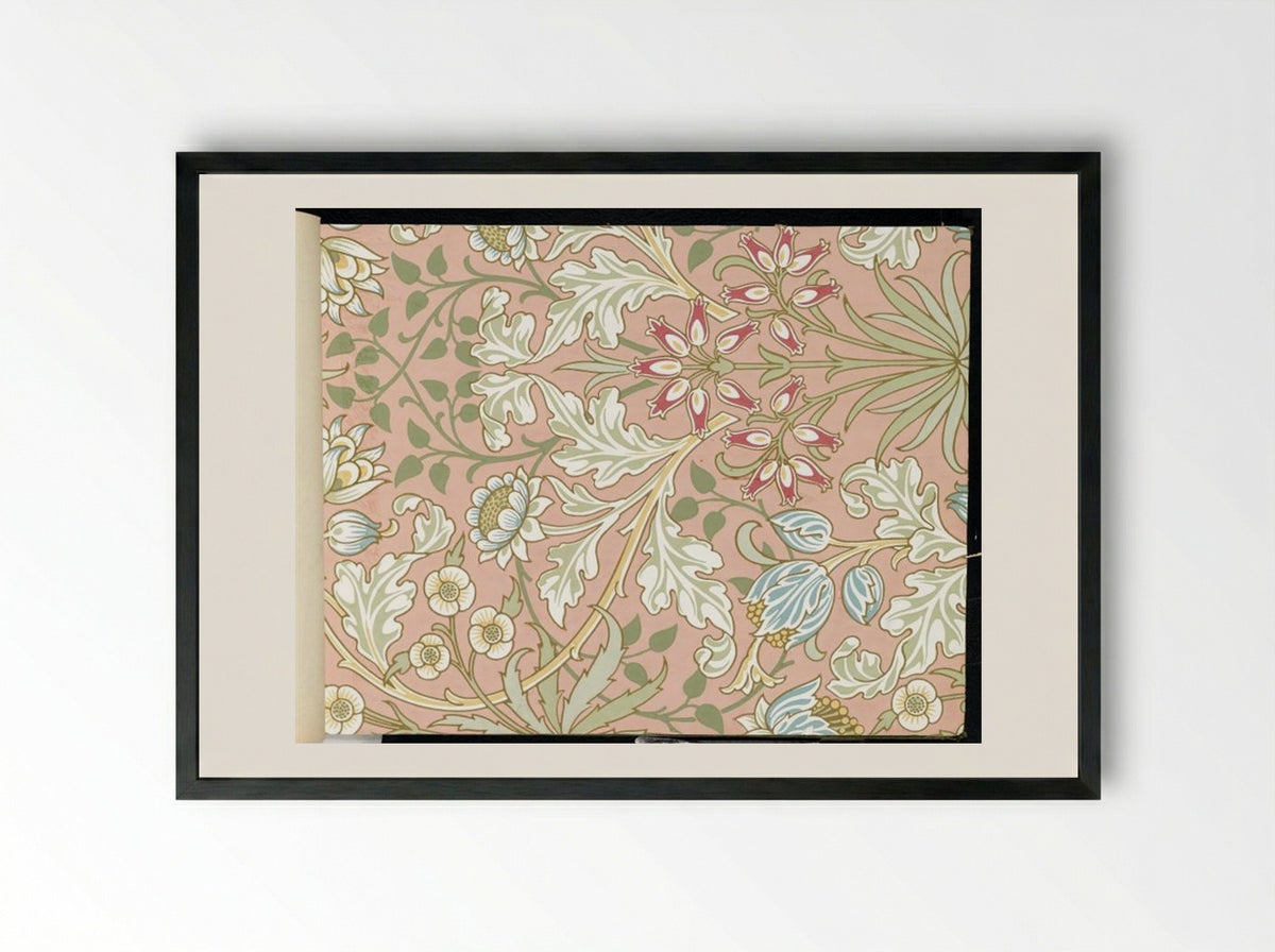 Hyacinth Wallpaper - William Morris - Framed Print Black