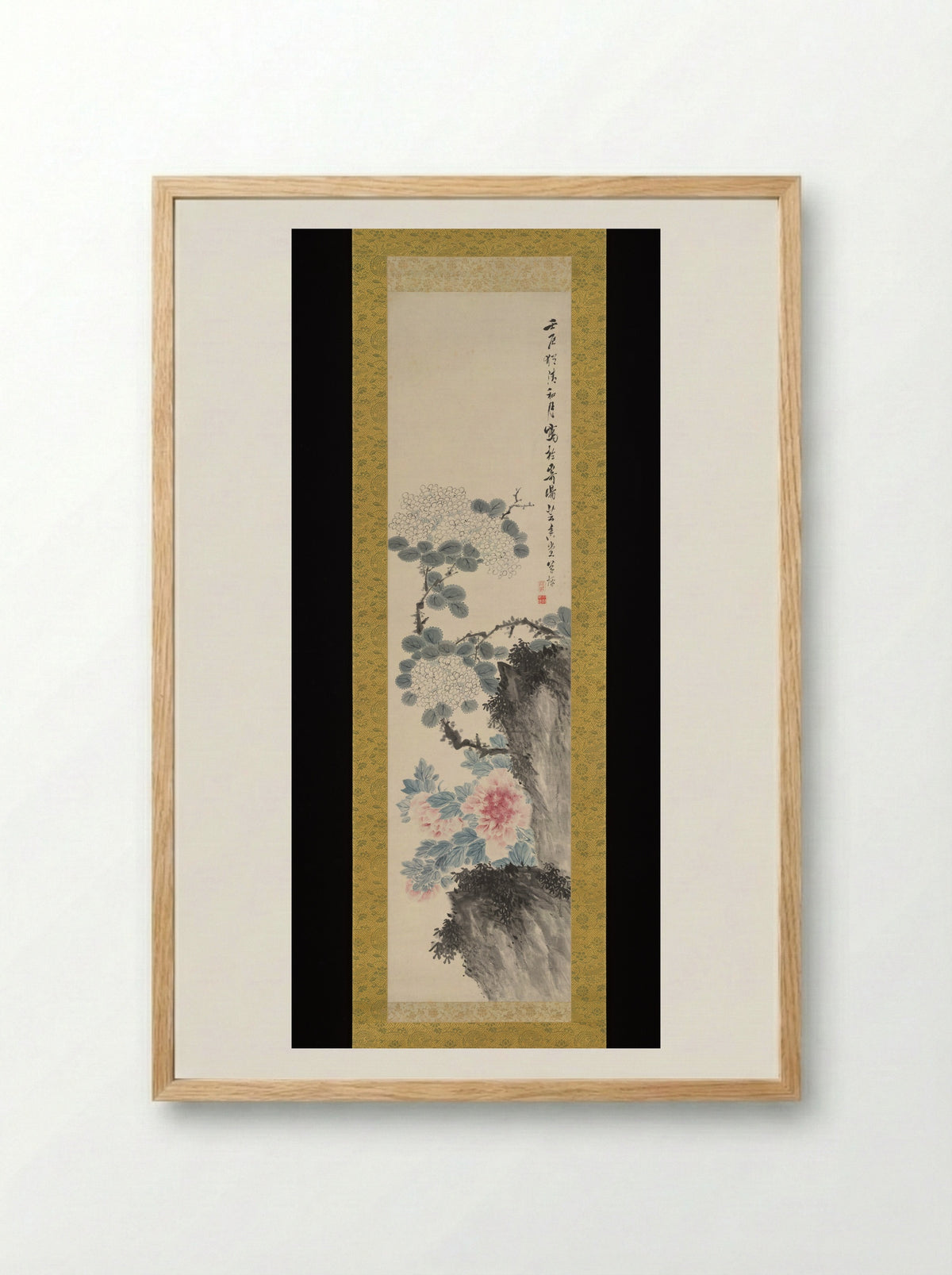 Hydrangeas and Peonies - Takahashi Sōhei - Framed Print Wood