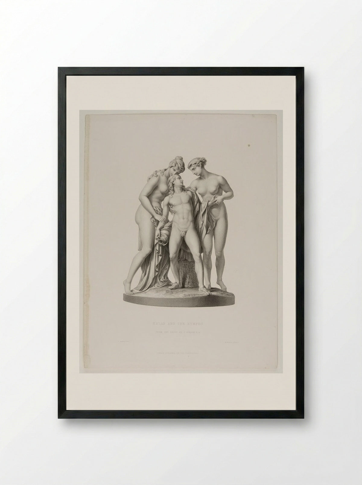 Hylas and the Nymphs - William Callio Roffe - Framed Print Black