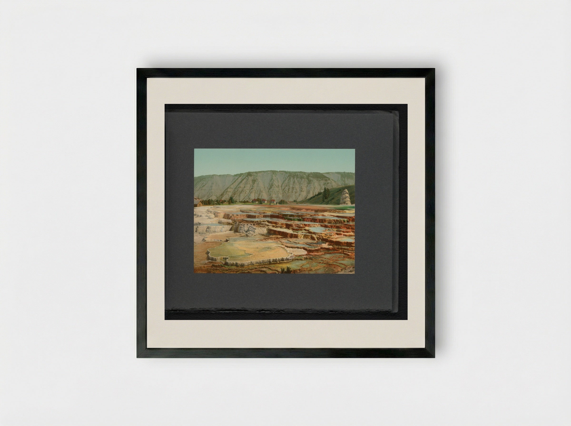 Hymen Terrace, Yellowstone National Park - William Henry Jackson - Framed Print Black