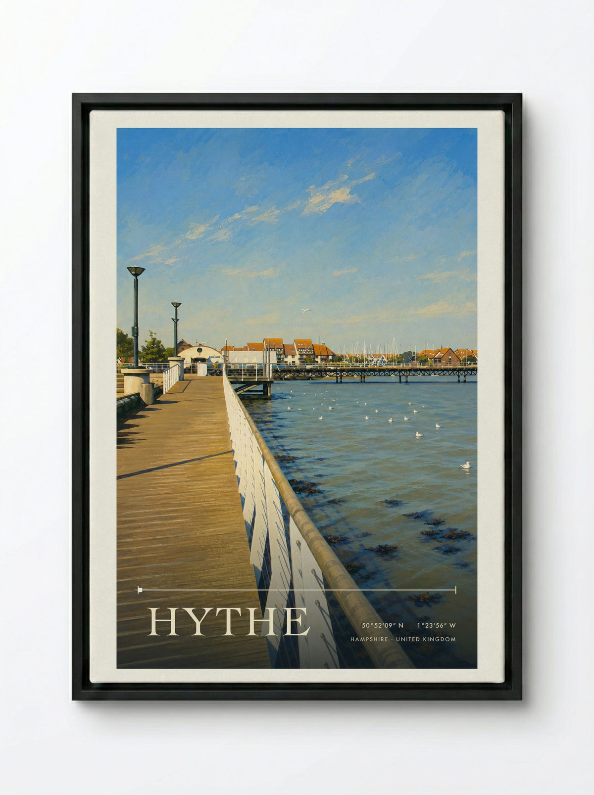 Hythe Hampshire United Kingdom Travel Poster - Framed Canvas Black