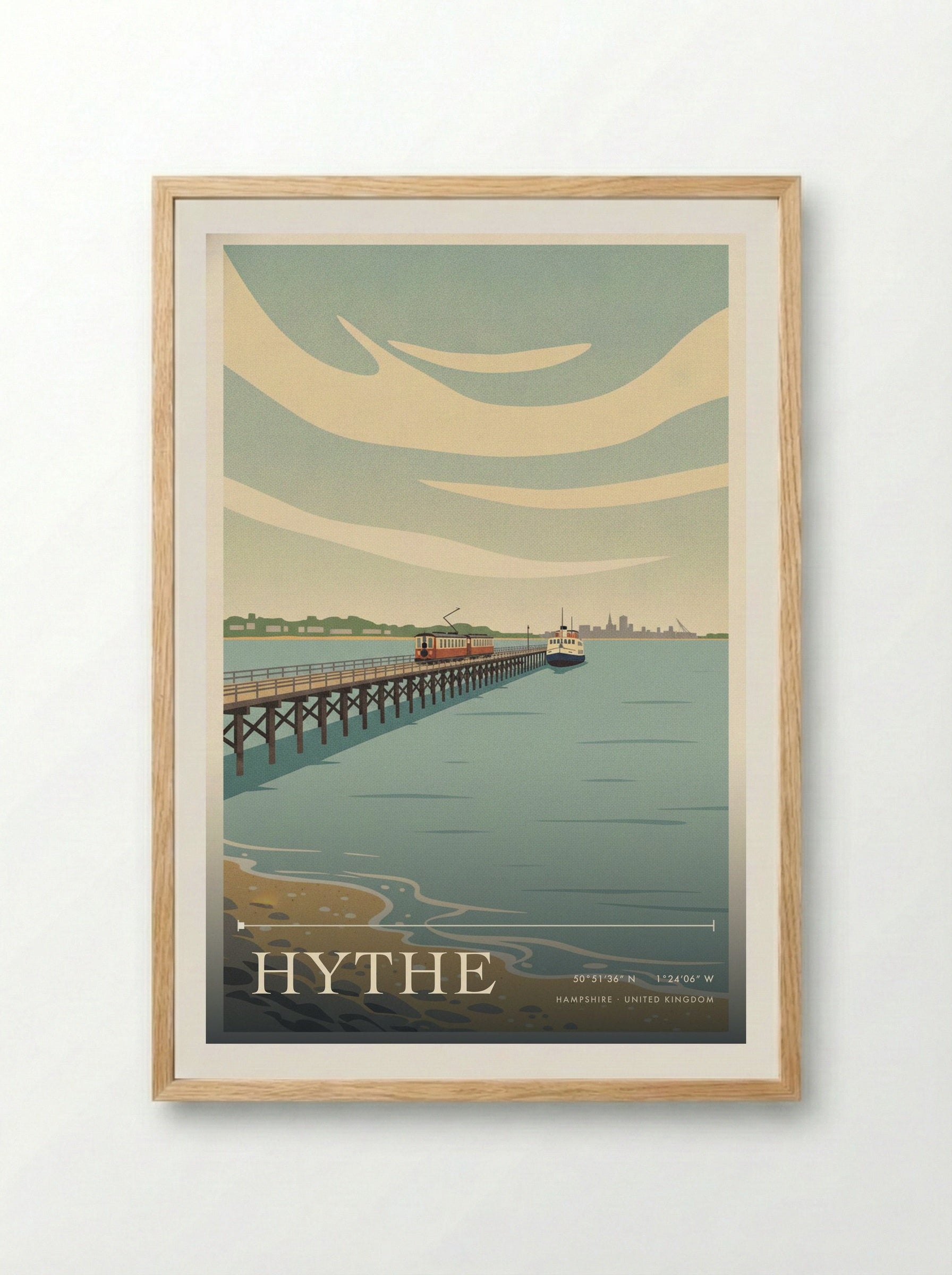 Hythe Hampshire United Kingdom Travel Poster - Framed Print Wood