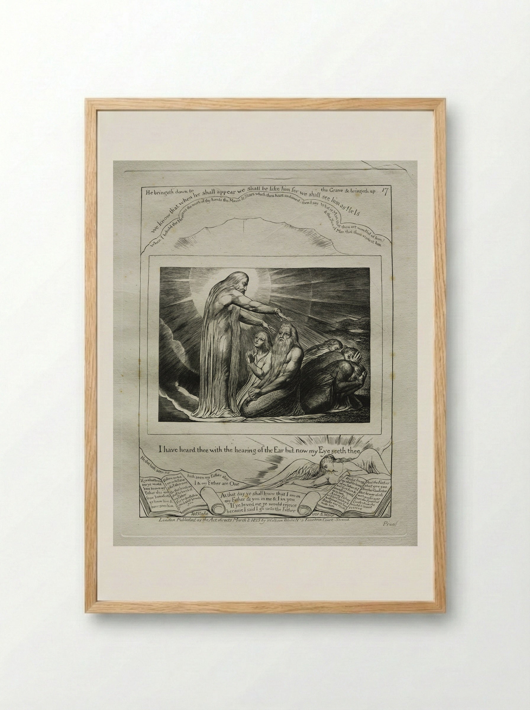 I Have Heard Thee (The Book of Job) - William Blake - Framed Print Wood