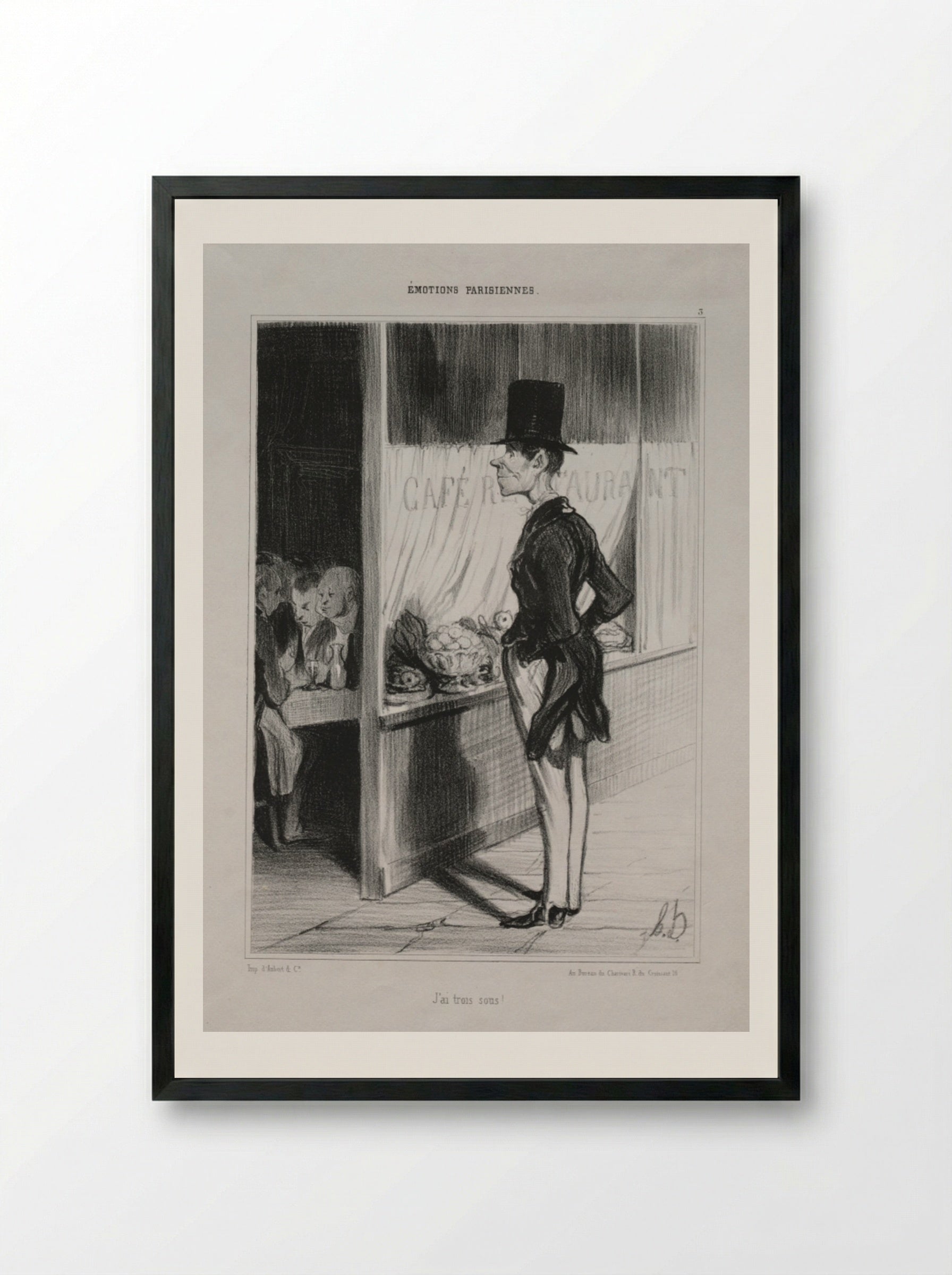 I Have Three Sous! - Honoré Daumier - Framed Print Black