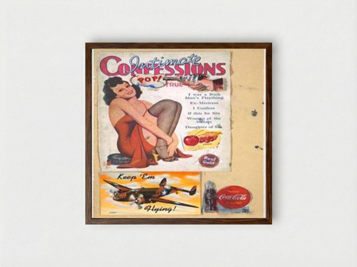 I Was a Rich Man's Plaything - Eduardo Paolozzi - Framed Print Dark Wood