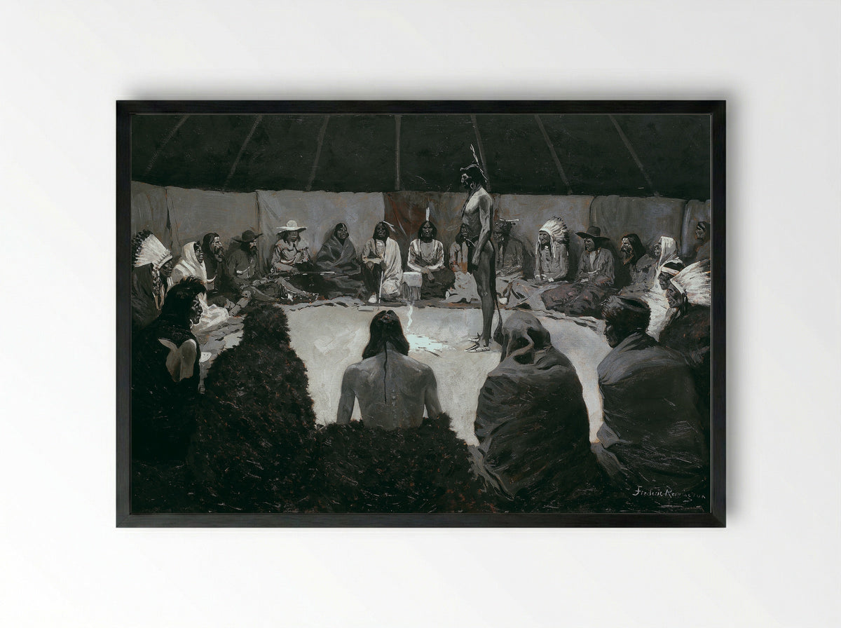 I Will Tell the White Man - Frederic Remington - Framed Print Black