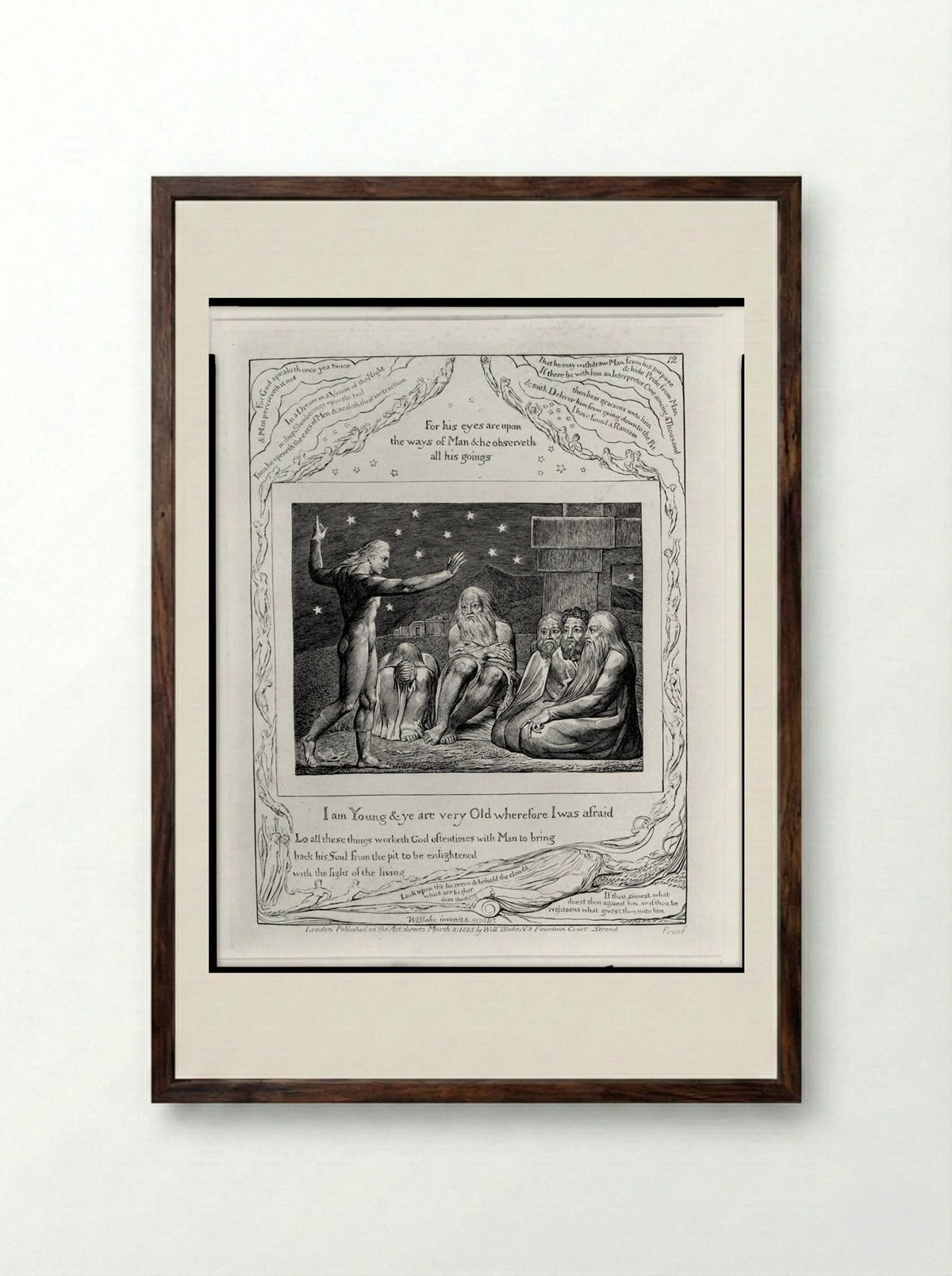 I am young and ye are very old - William Blake - Framed Print Dark Wood