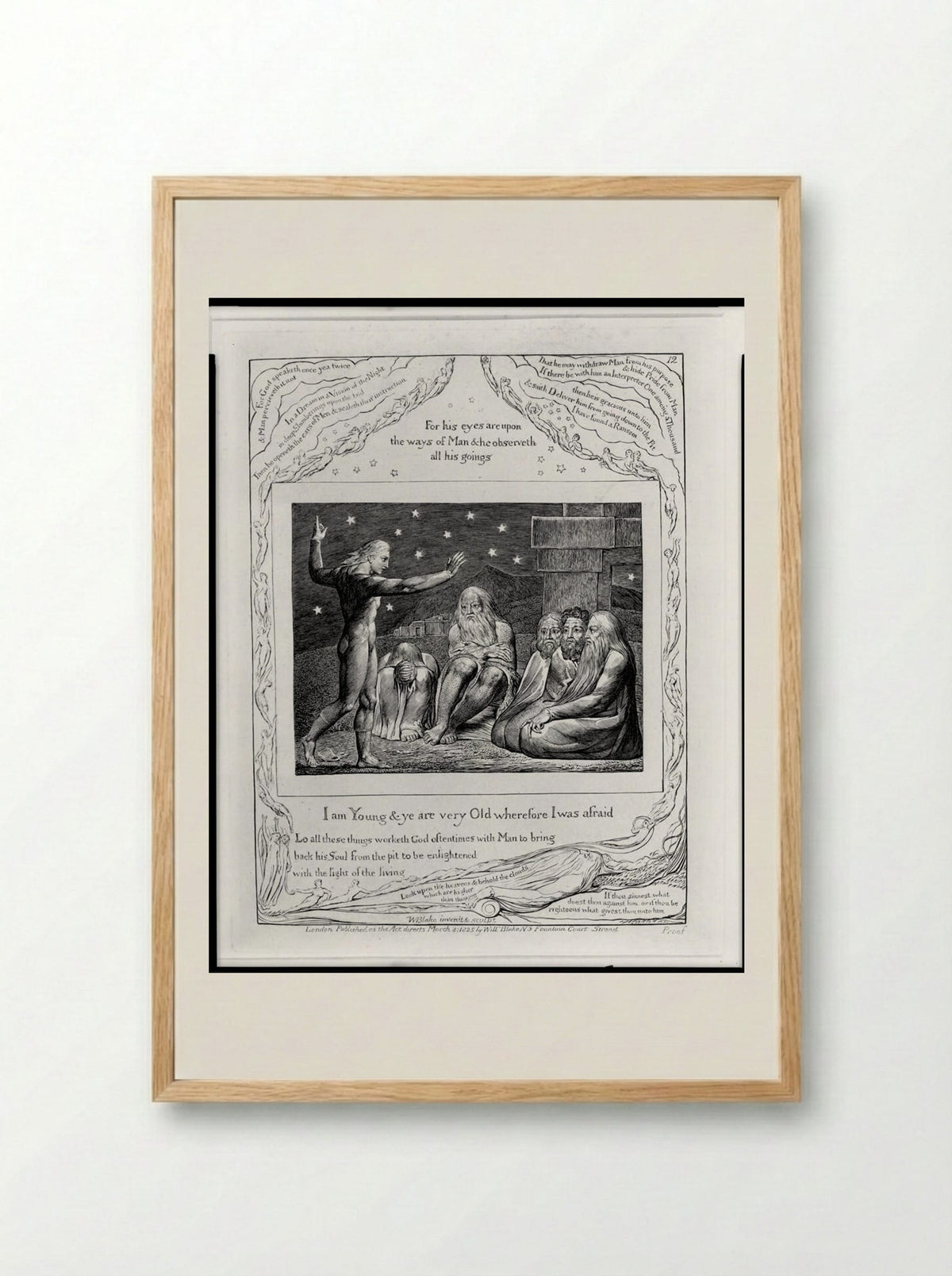 I am young and ye are very old - William Blake - Framed Print Wood