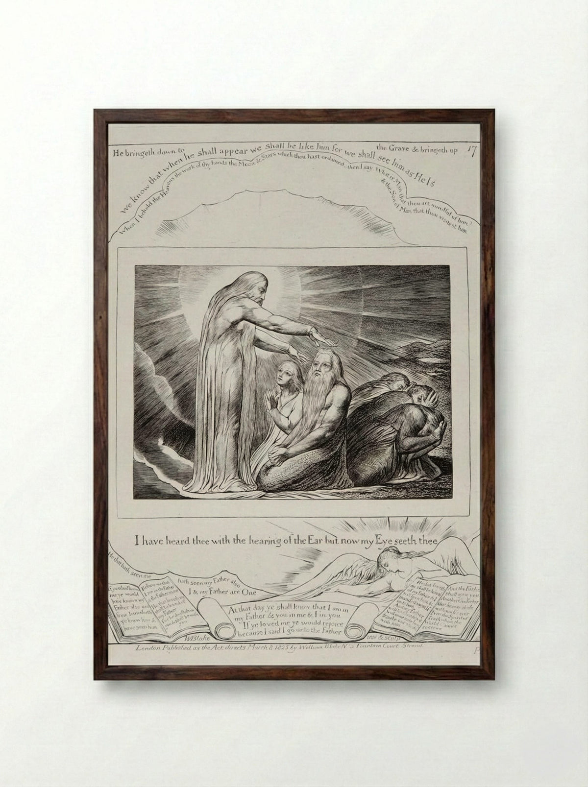 I have heard thee with the hearing of the Ear - William Blake - Framed Print Dark Wood