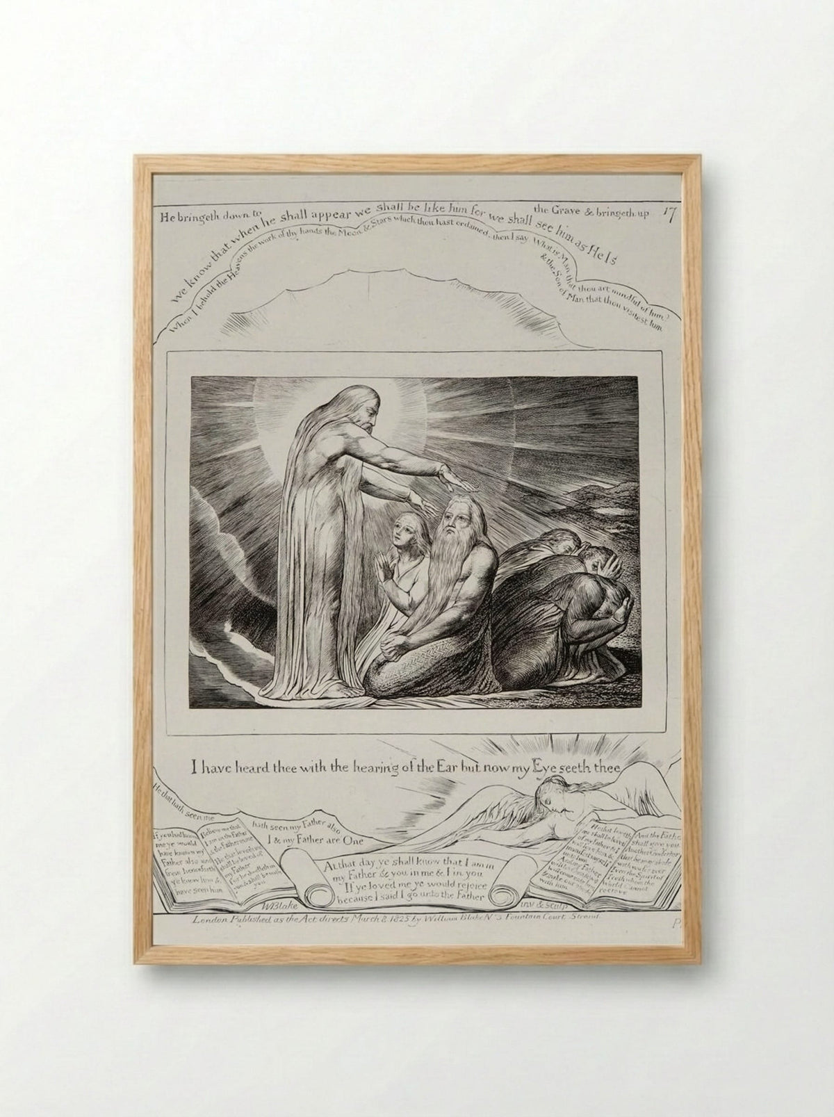 I have heard thee with the hearing of the Ear - William Blake - Framed Print Wood