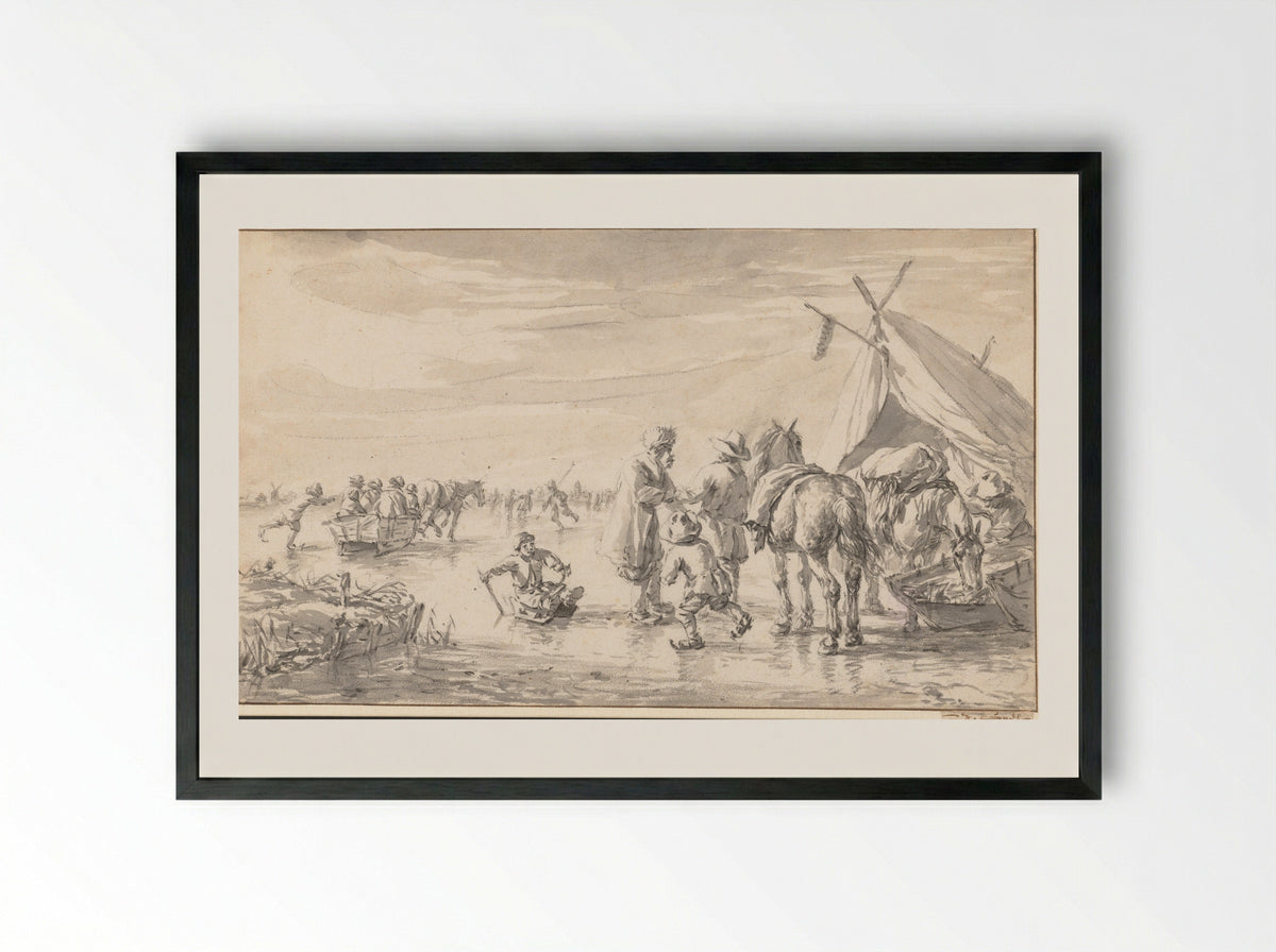 IJsgezicht (Ice Scene) - Barent Gael - Framed Print Black