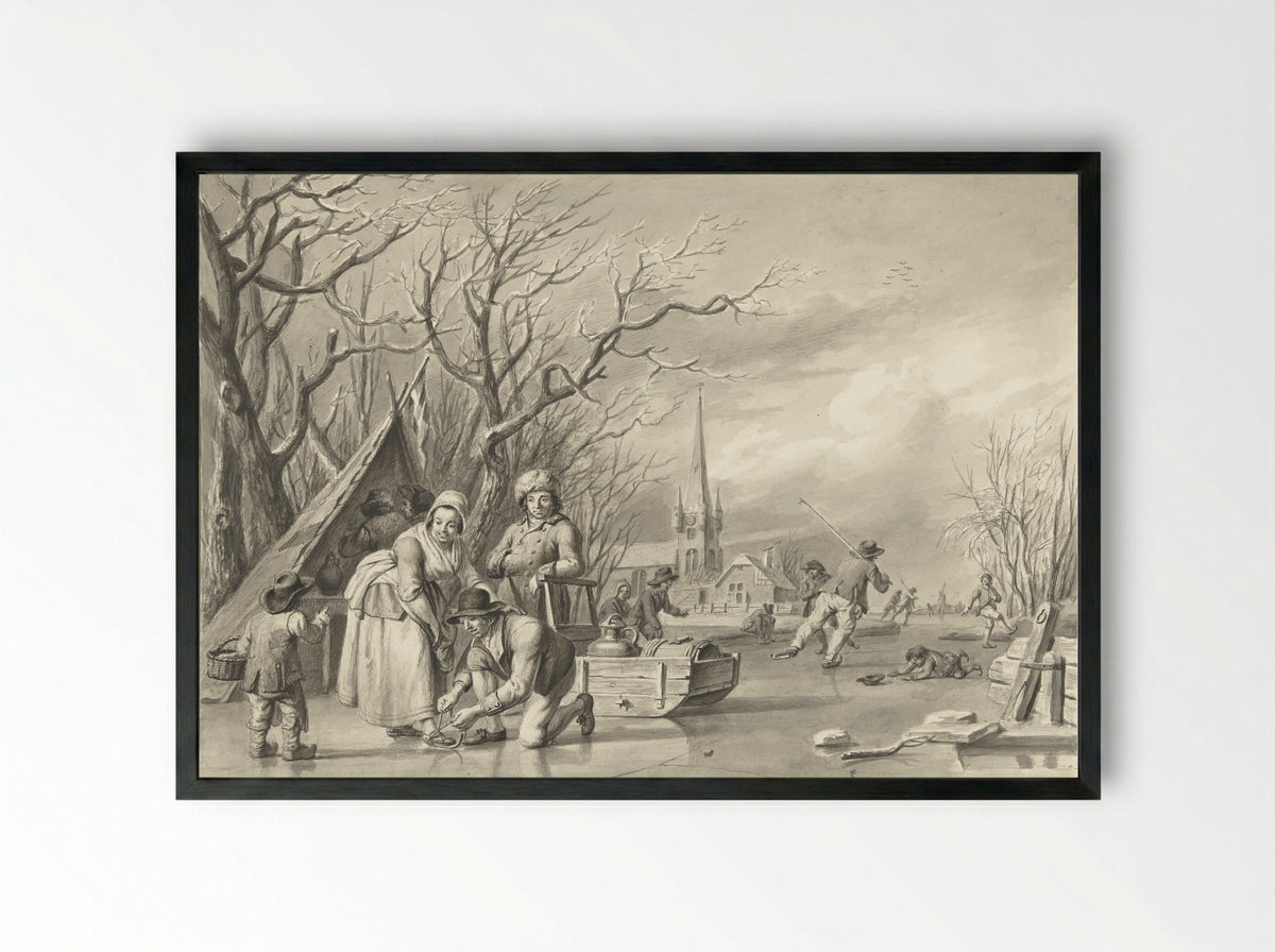 IJsvermaak - Albertus Jacobus Besters - Framed Print Black