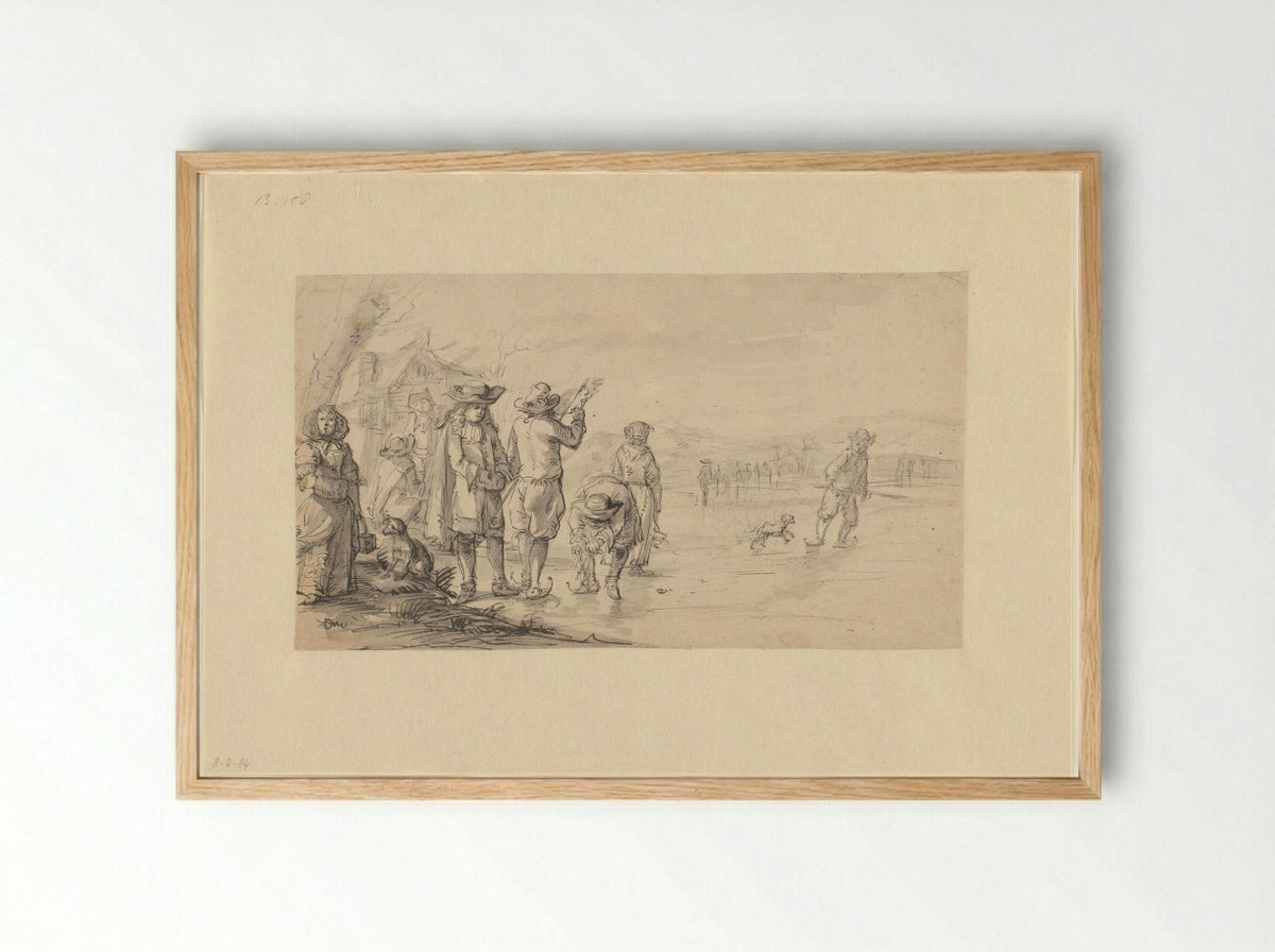 IJsvermaak - Gerrit Grasdorp - Framed Print Wood