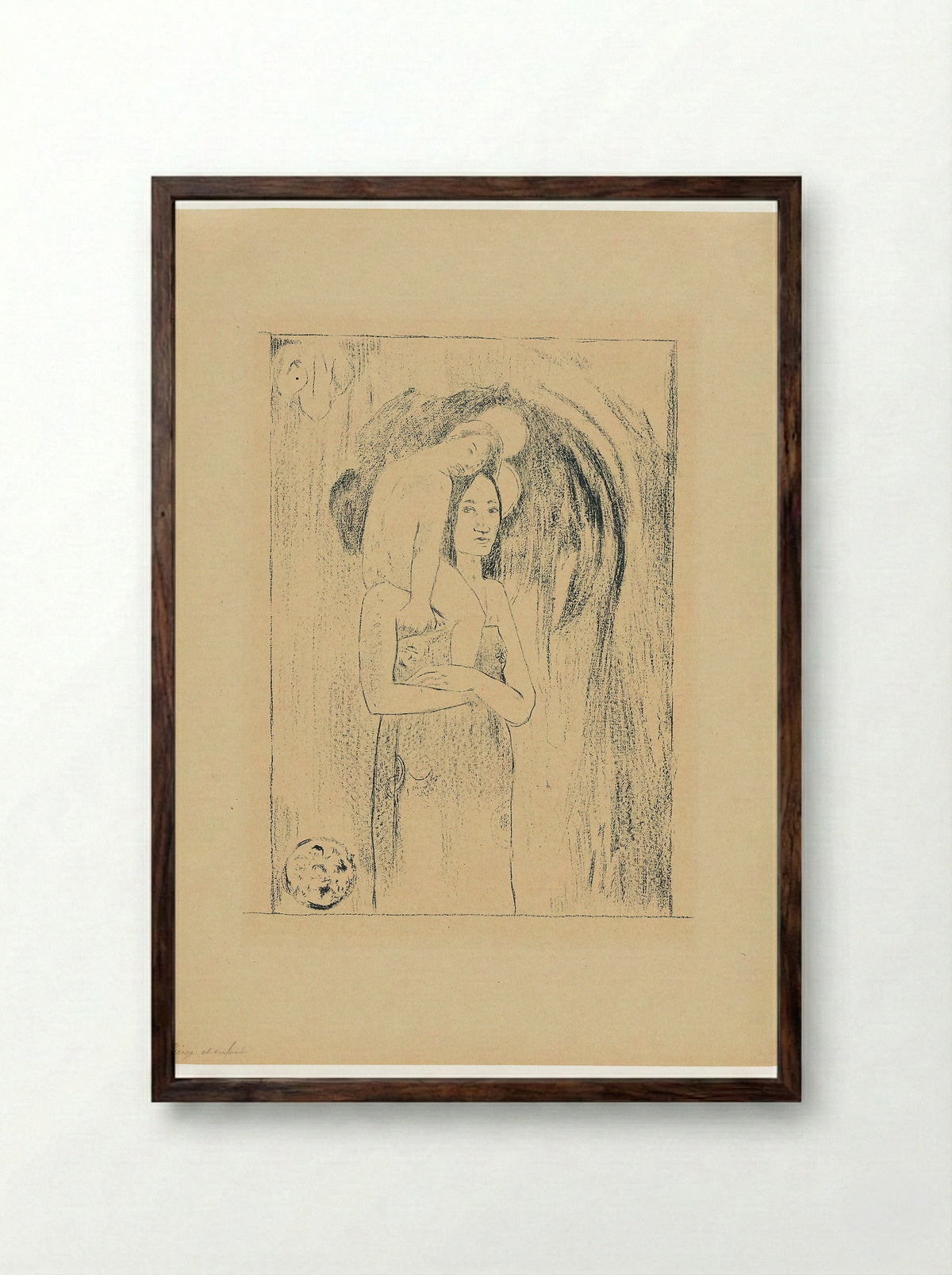 Ia Orana Maria (Hail Mary) - Paul Gauguin - Framed Print Dark Wood