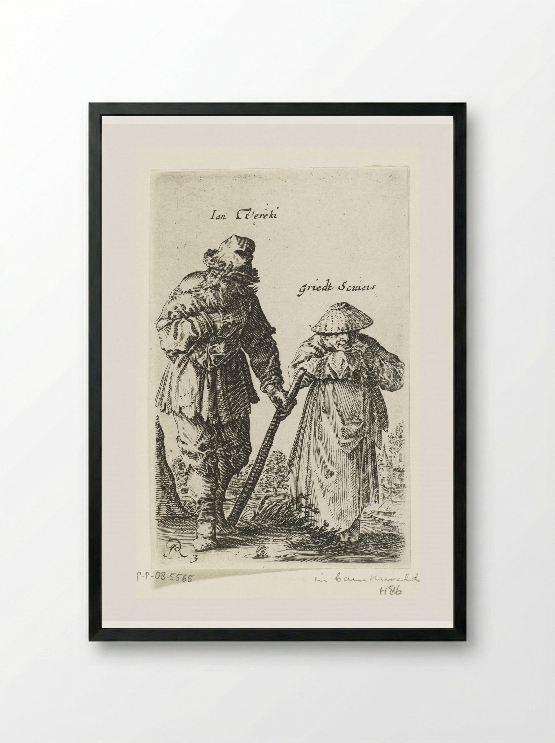 Ian Vereki and Griedt Scuiers - Salomon Savery - Framed Print Black