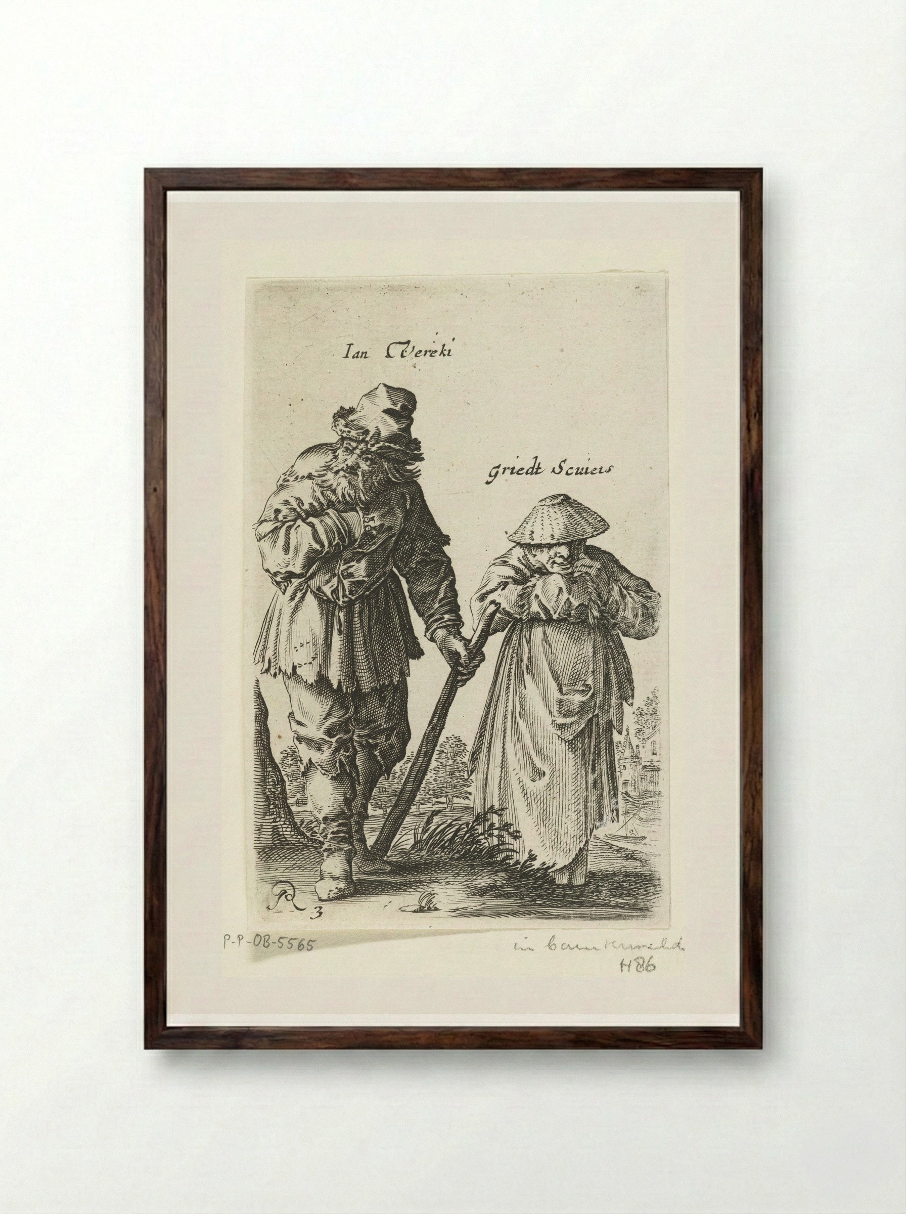 Ian Vereki and Griedt Scuiers - Salomon Savery - Framed Print Dark Wood