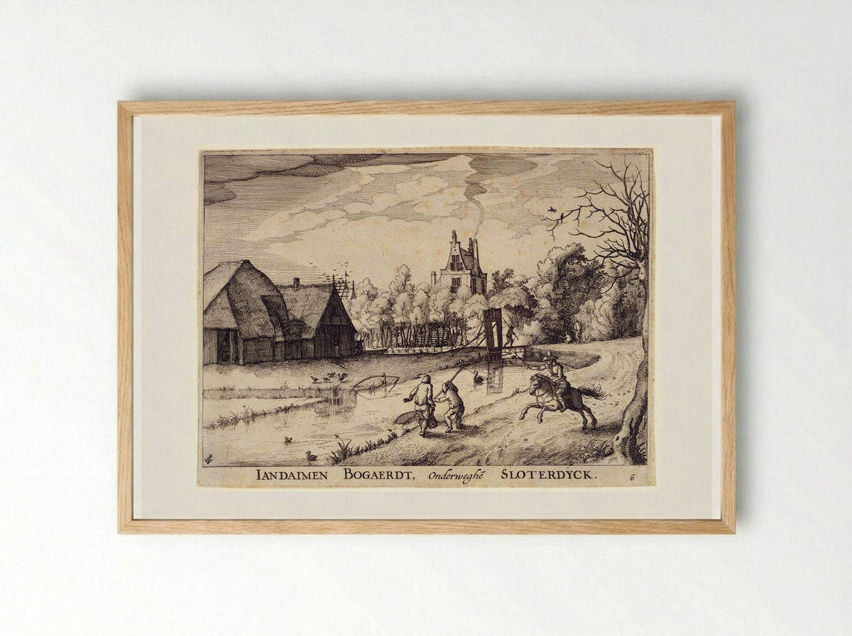 Iandaimen Bogaerdt, Onderweghe Sloterdyck - Claes Jansz. Visscher - Framed Print Wood