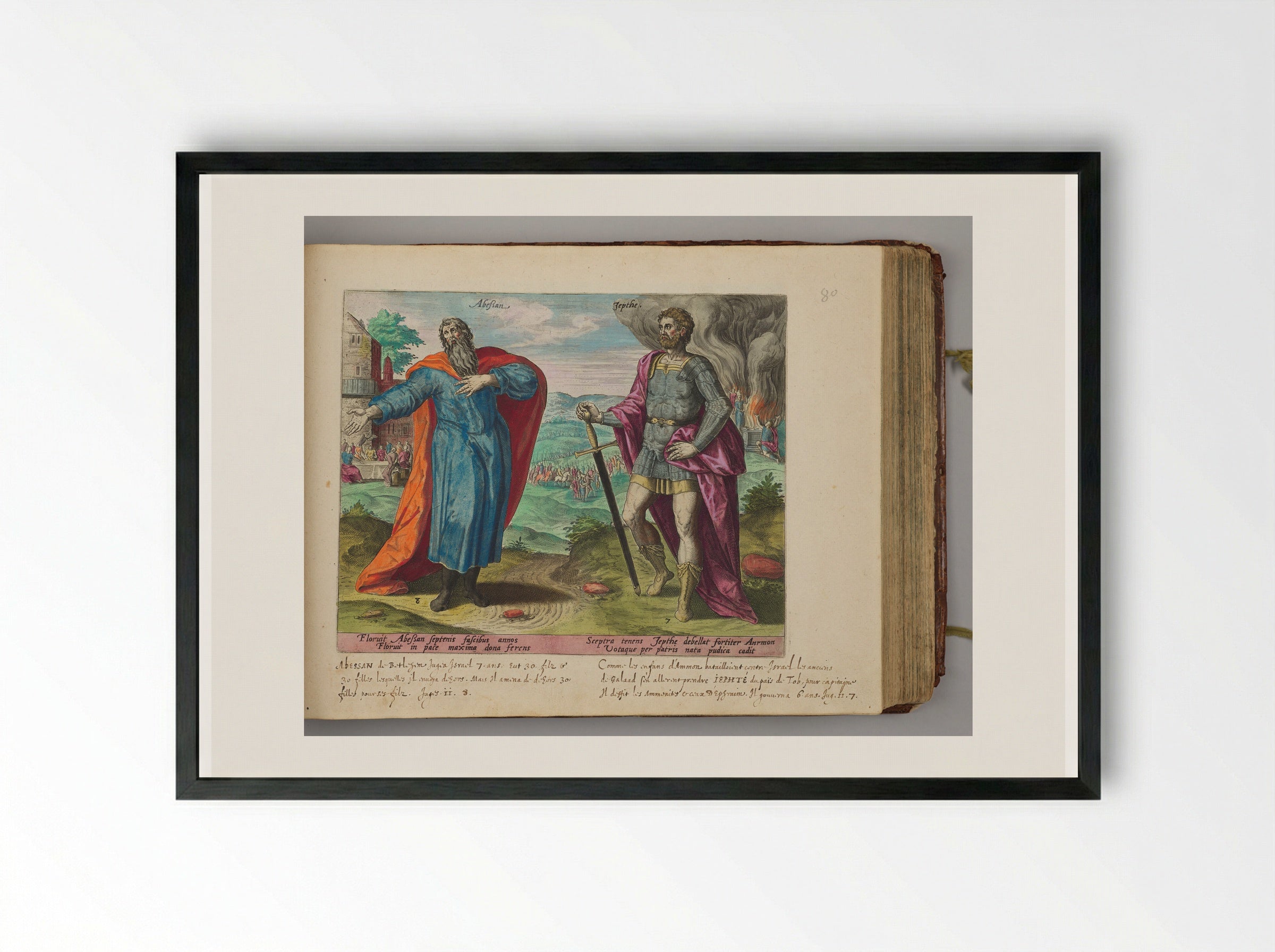 Ibzan and Jephthah - Hans Collaert the Elder - Framed Print Black