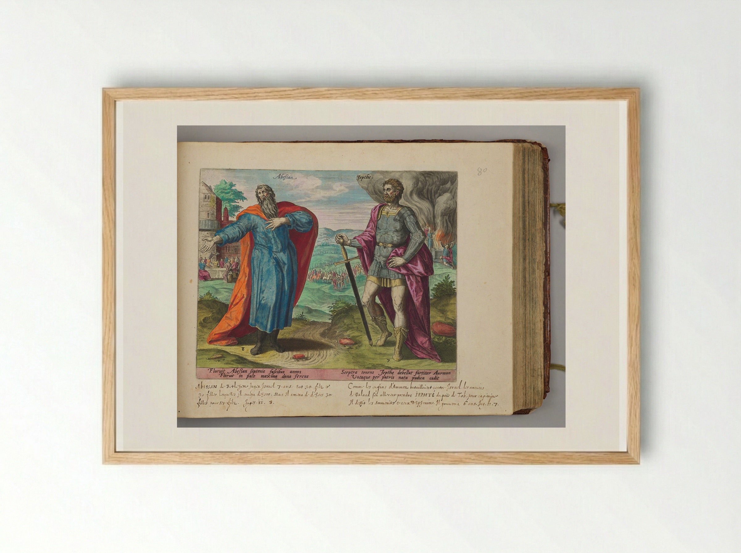 Ibzan and Jephthah - Hans Collaert the Elder - Framed Print Wood
