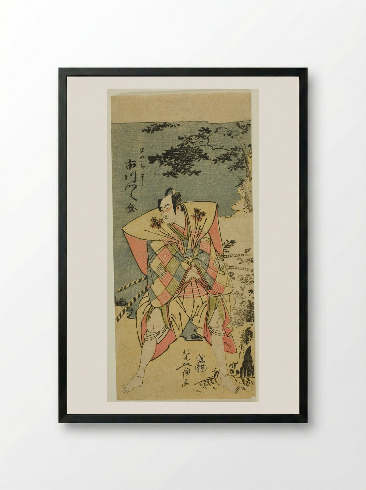 Ichikawa Monnosuke II as Haya no Kanpei - Kitao Masanobu - Framed Print Black