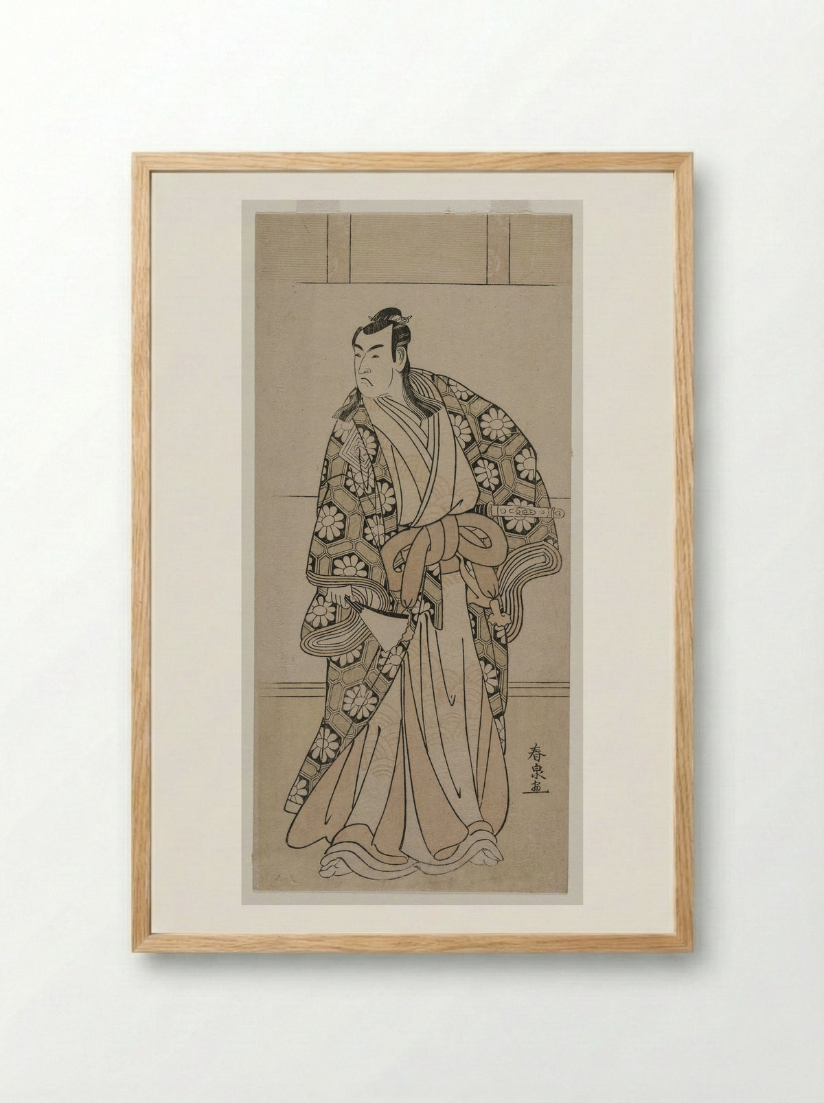 Ichikawa Monnosuke II as a Lord - Katsukawa Shunkō II - Framed Print Wood