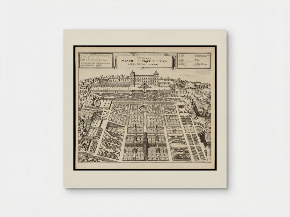 Ichnographia Palatii Hortique Tiburtini - Pieter van der Aa - Poster