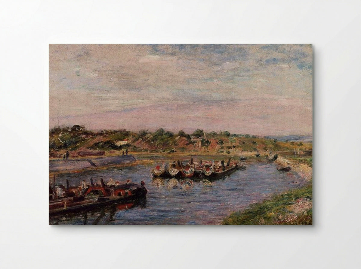 Idle Barges on the Loing Canal at Saint-Mammes - Alfred Sisley - Poster