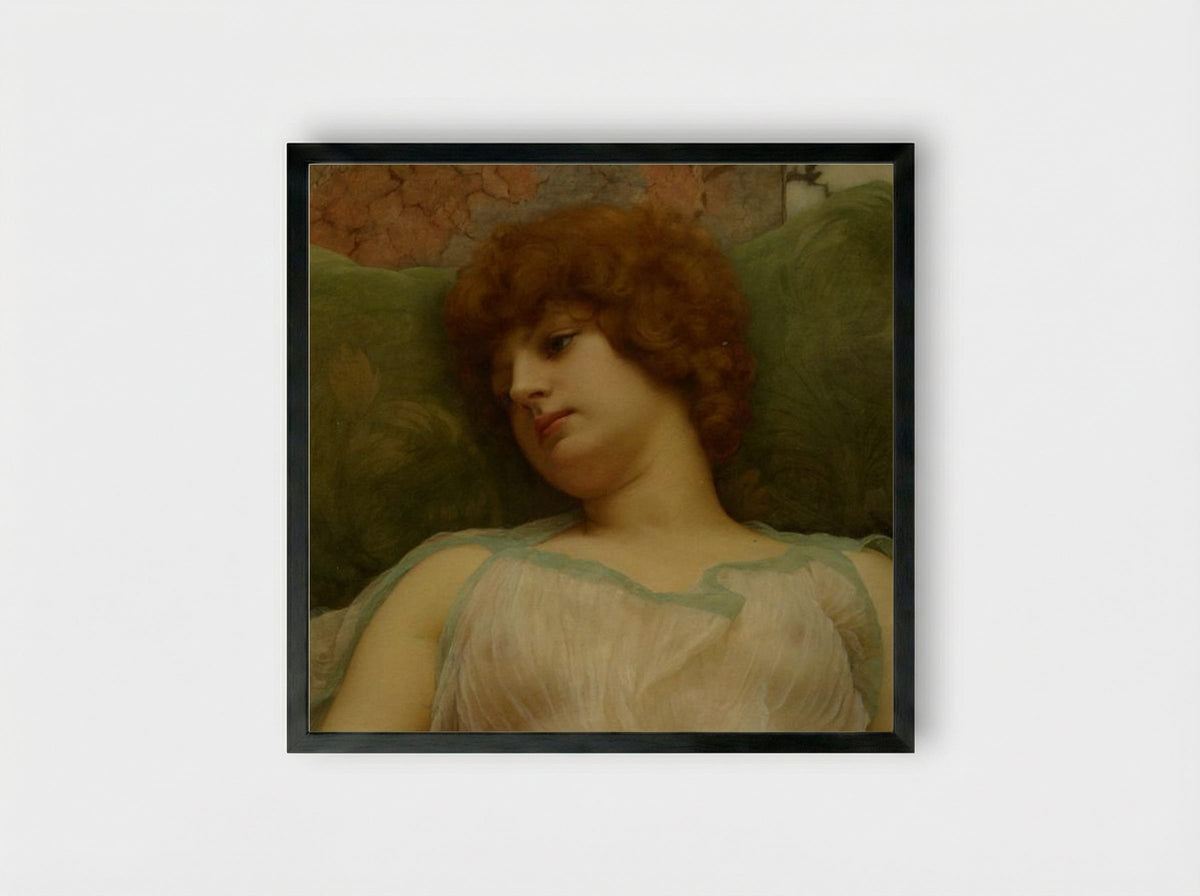 Idle Moments - John William Godward - Framed Print Black