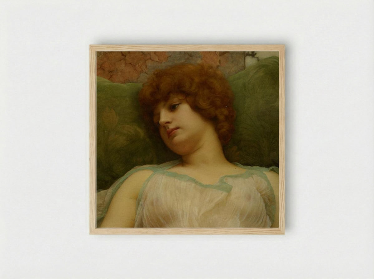 Idle Moments - John William Godward - Framed Print Wood