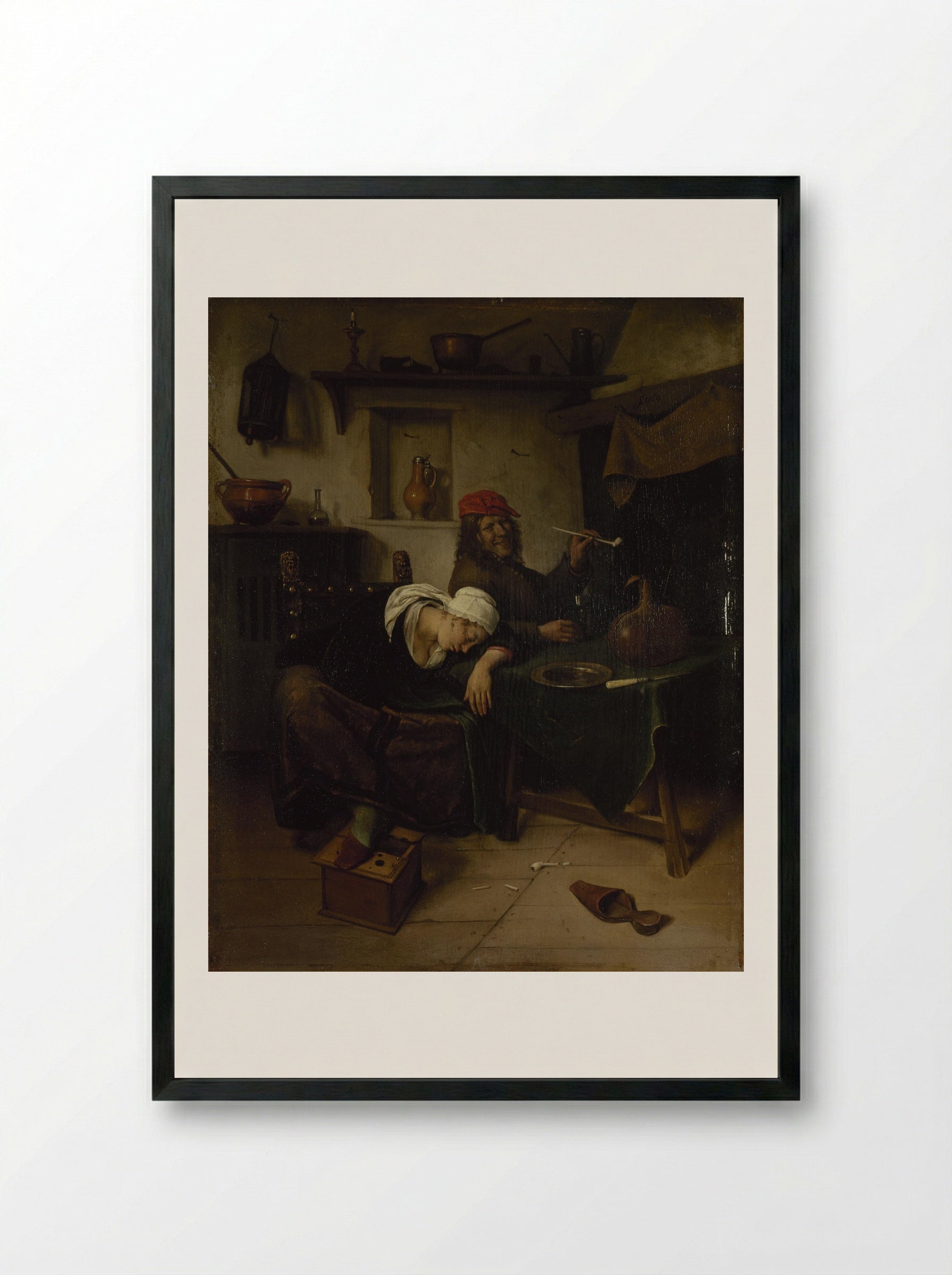 Idlers - Jan Steen - Framed Print Black