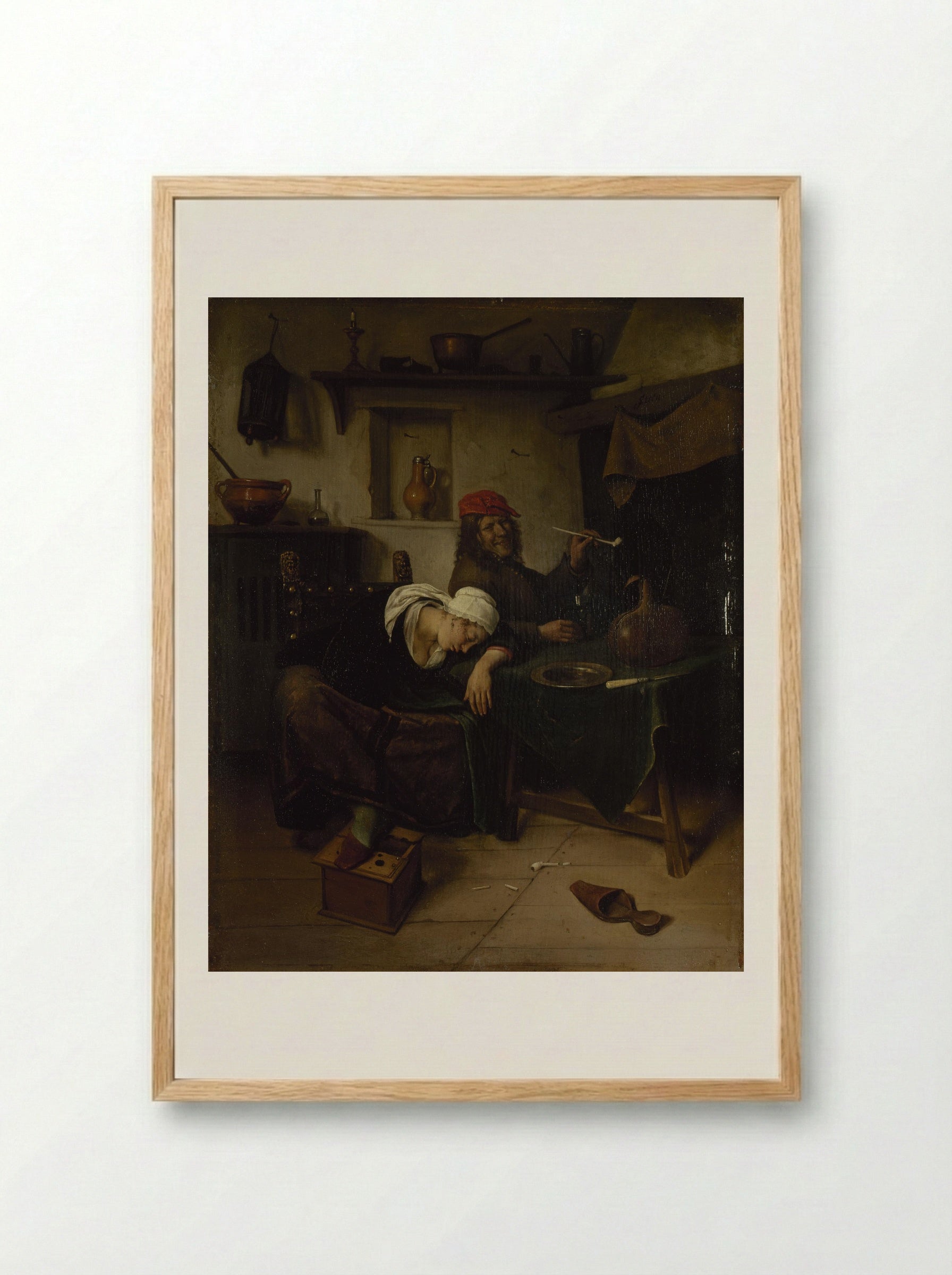 Idlers - Jan Steen - Framed Print Wood