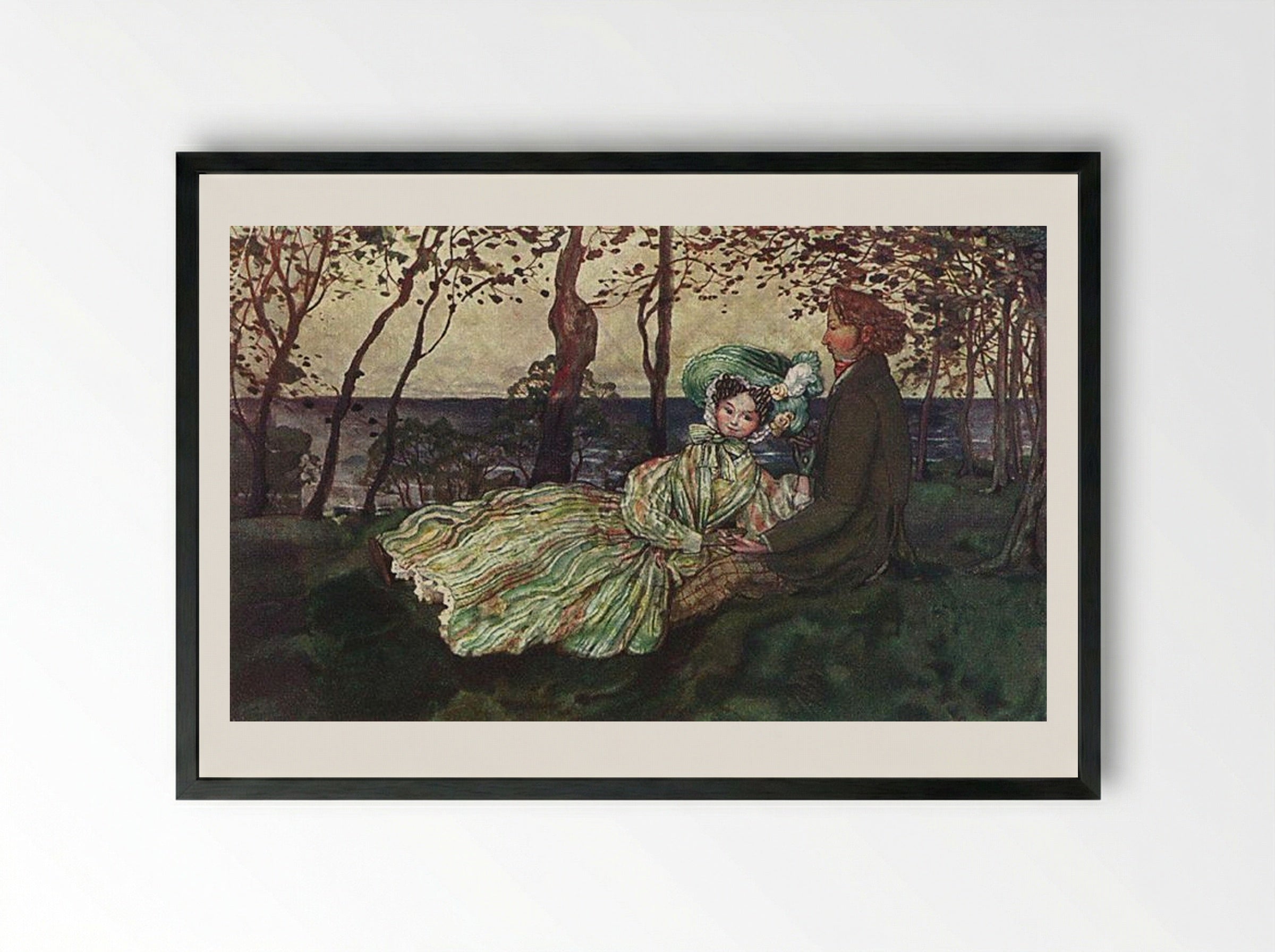Idyll - Konstantin Somov - Framed Print Black