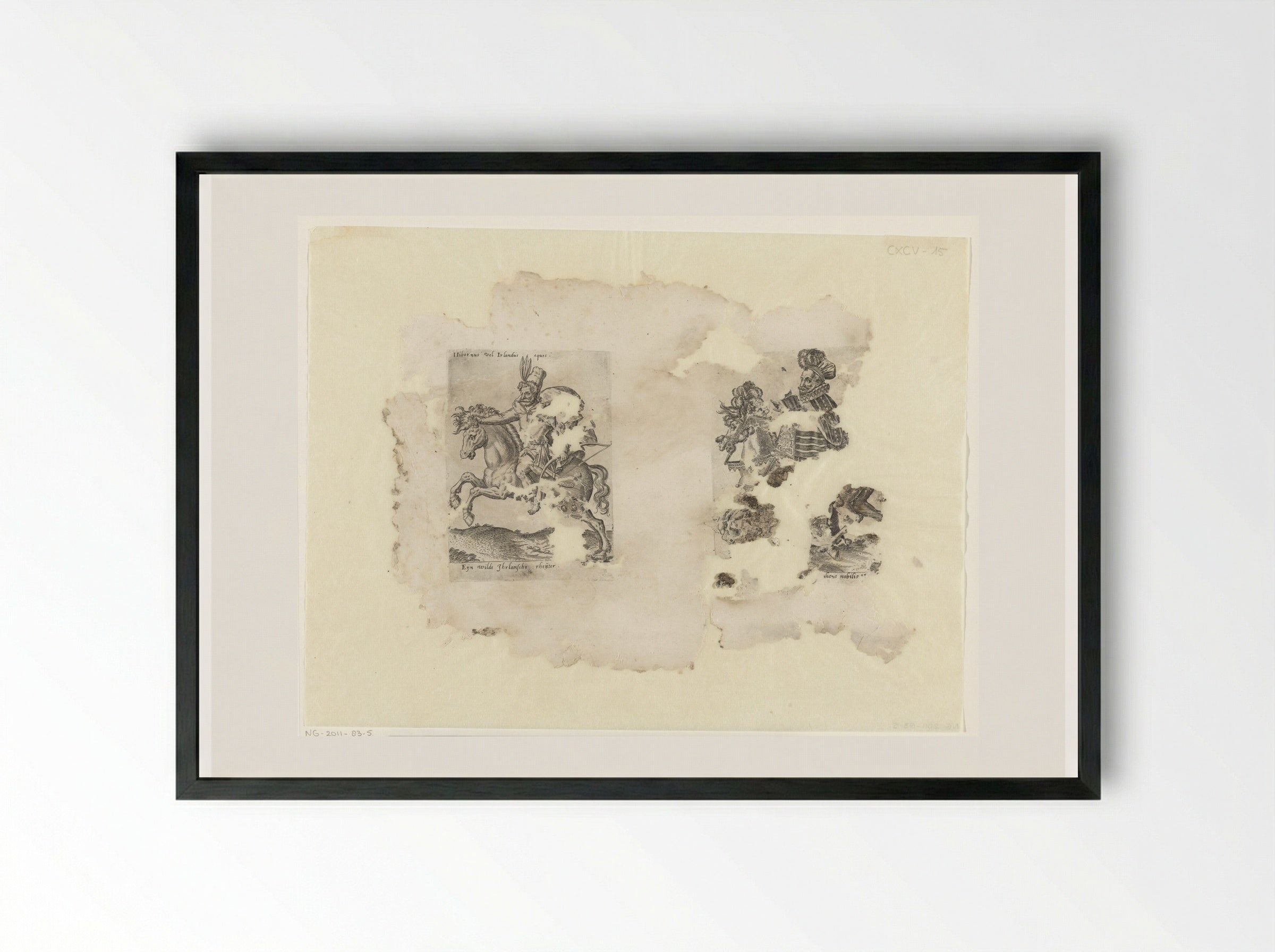 Ierse ruiter en Spaanse heer - Abraham de Bruyn - Framed Print Black