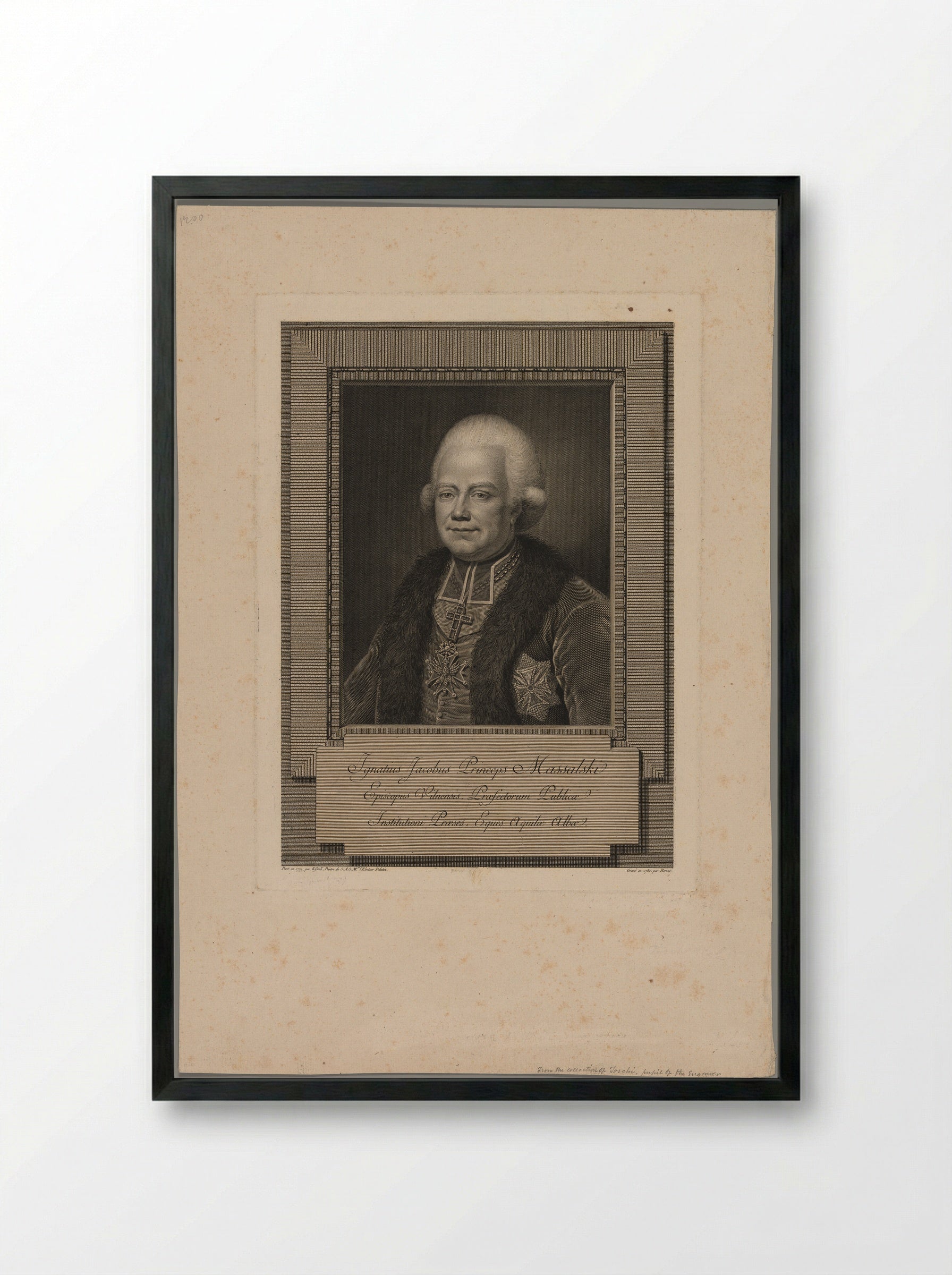 Ignacy Jacob Massalski, Bishop of Wilna - Charles Clément Bervic - Framed Print Black