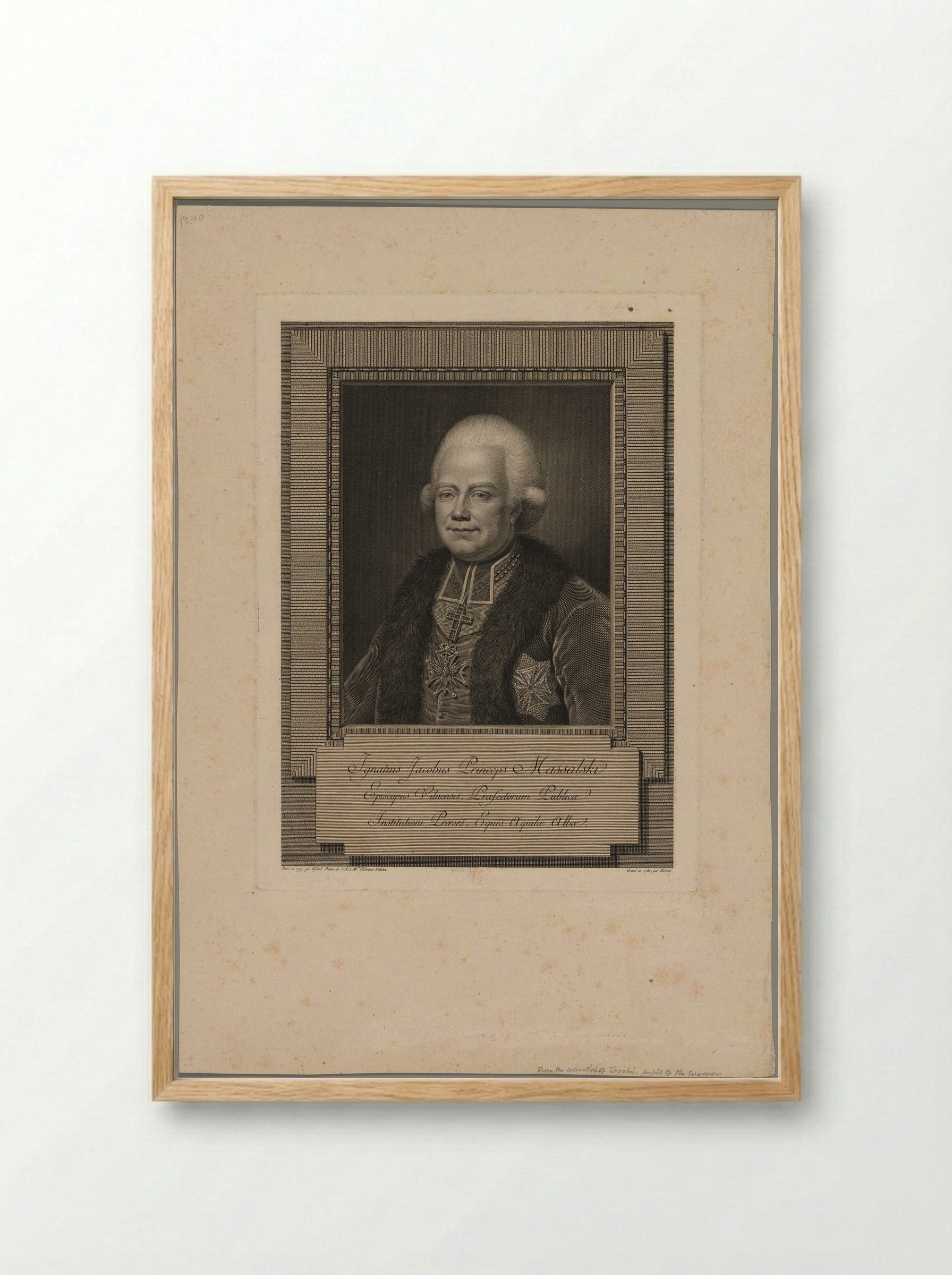Ignacy Jacob Massalski, Bishop of Wilna - Charles Clément Bervic - Framed Print Wood