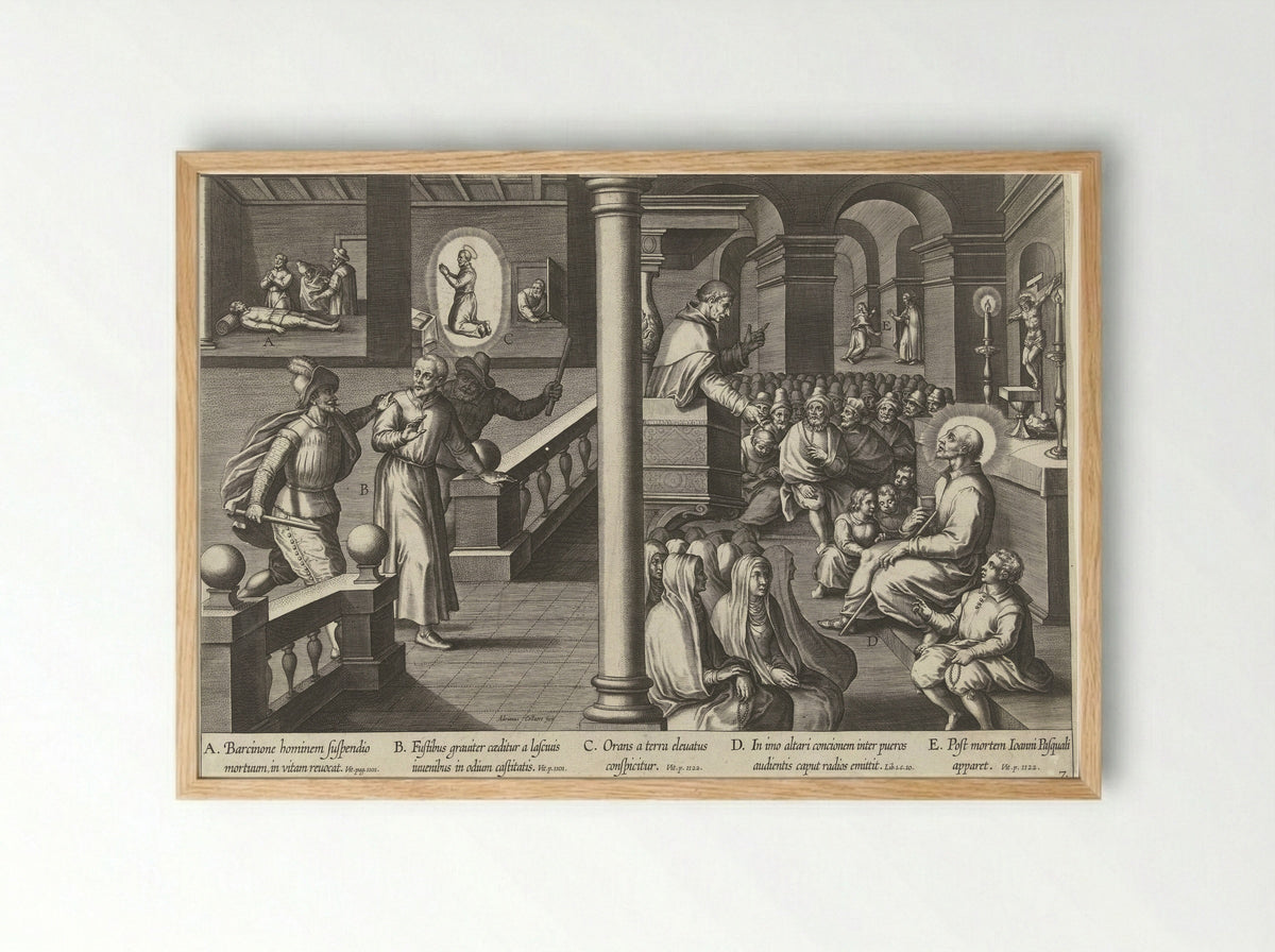 Ignatius in Barcelona - Theodoor Galle - Framed Print Wood