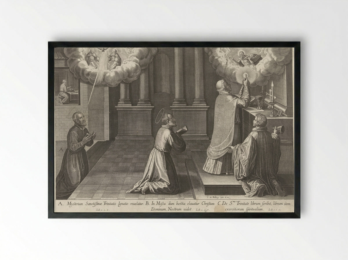 Ignatius krijgt visioenen - Theodoor Galle - Framed Print Black