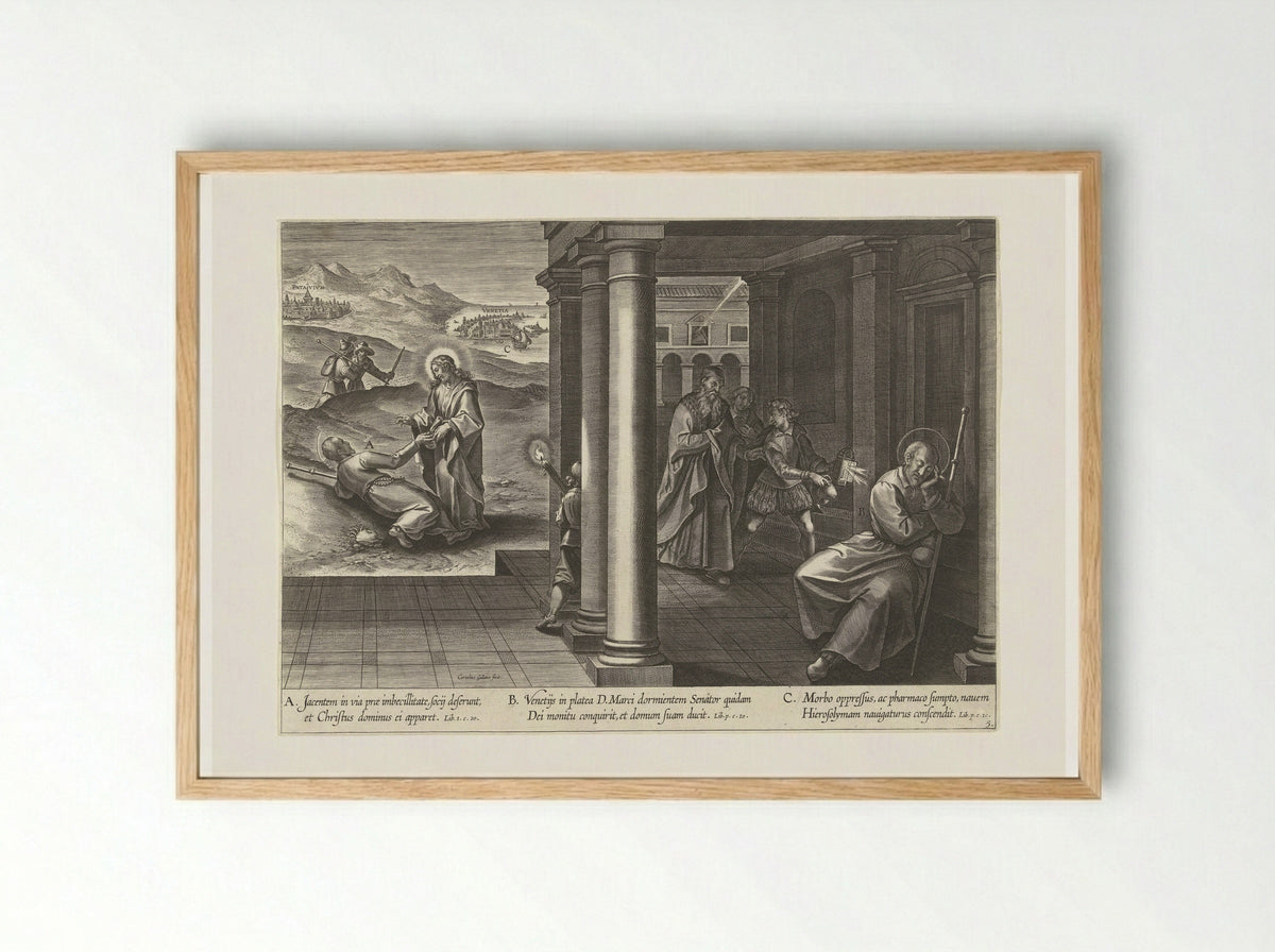 Ignatius on the Way to Venice - Theodoor Galle - Framed Print Wood