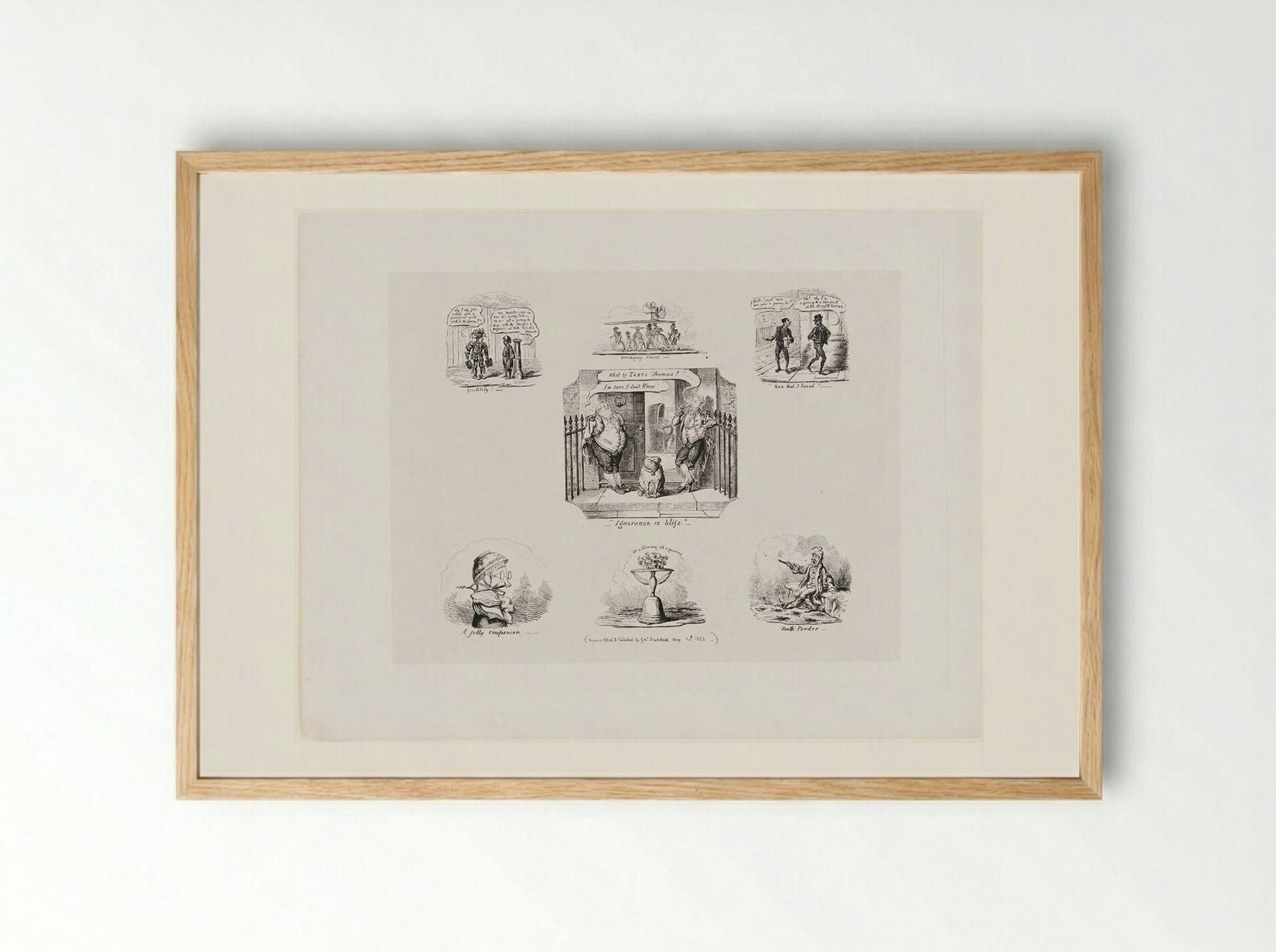 Ignorance is Bliss - George Cruikshank - Framed Print Wood