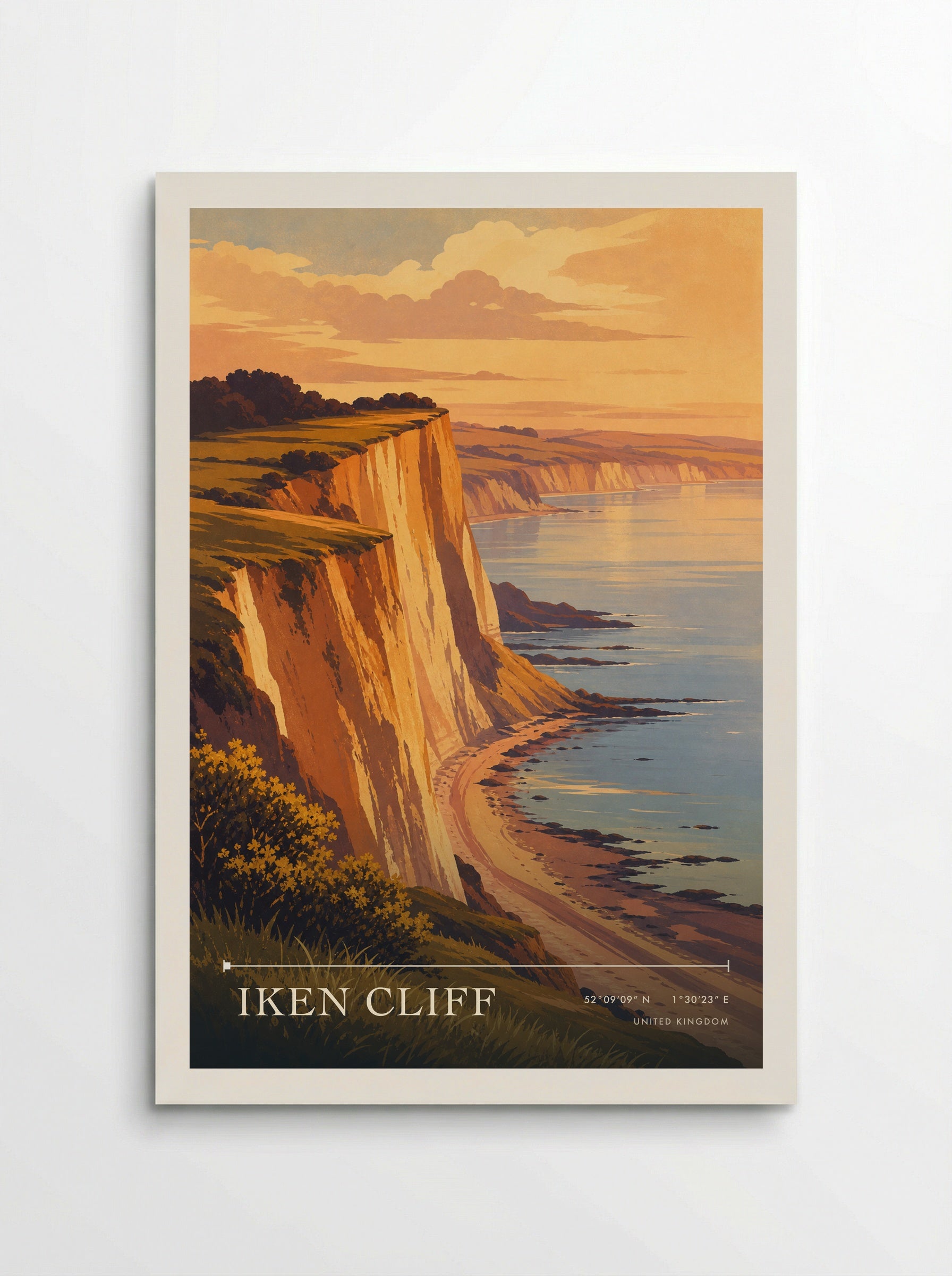 Iken Cliff United Kingdom Travel Poster - Poster