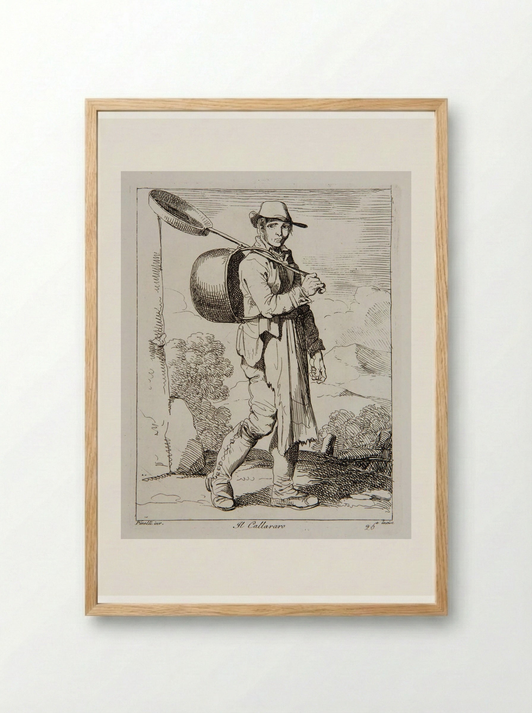 Il Callararo - Bartolomeo Pinelli - Framed Print Wood