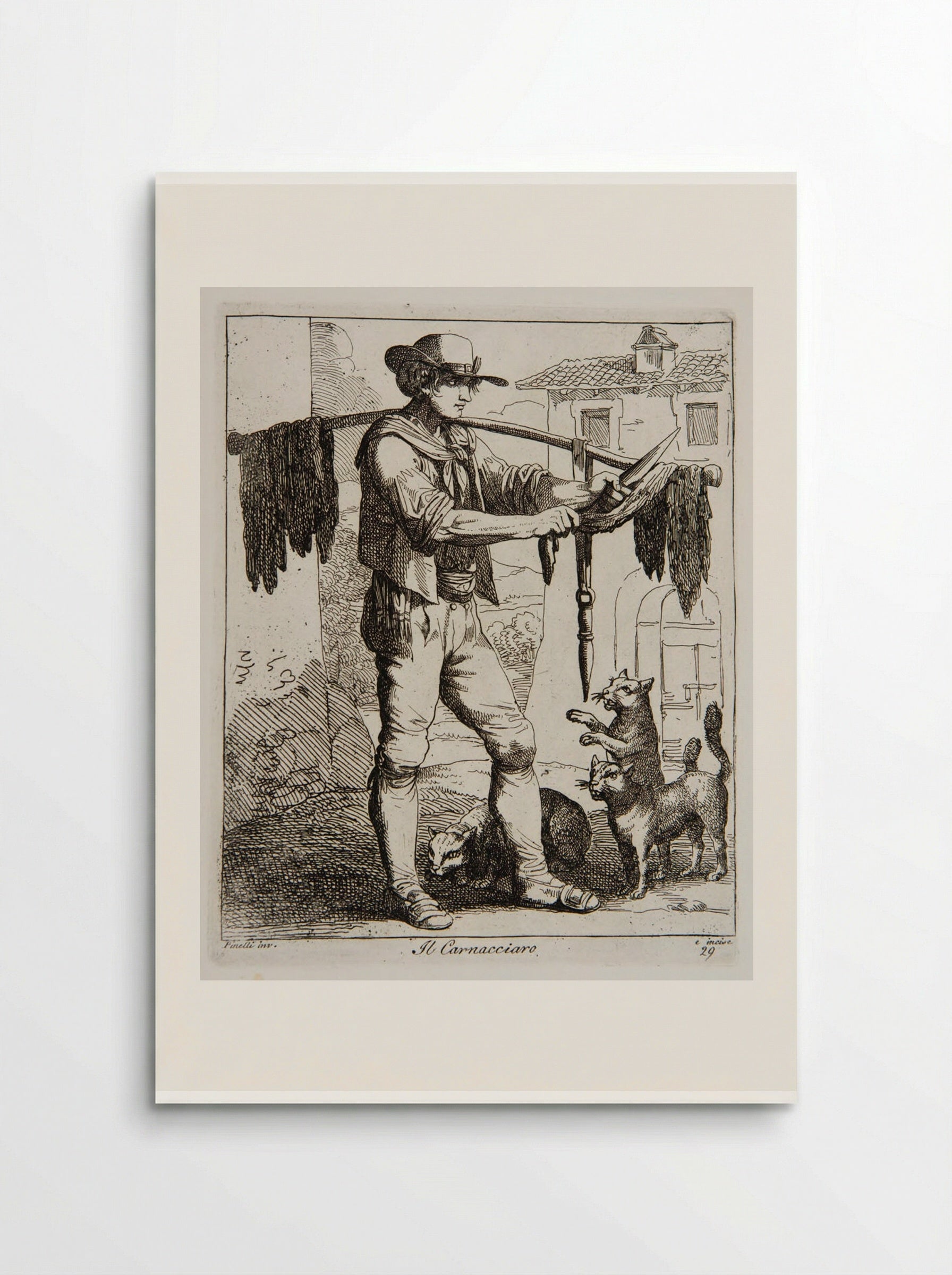 Il Carnacciaro (The Meat Seller) - Bartolomeo Pinelli - Poster