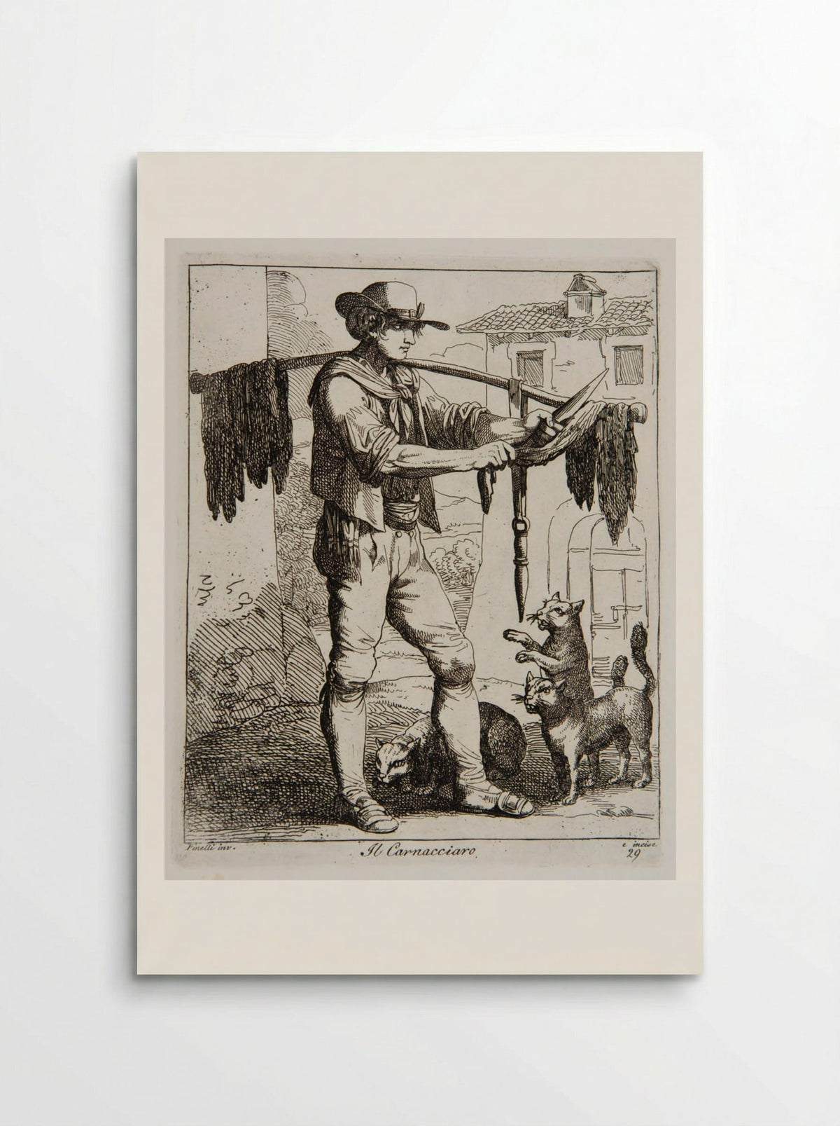 Il Carnacciaro (The Meat Seller) - Bartolomeo Pinelli - Poster