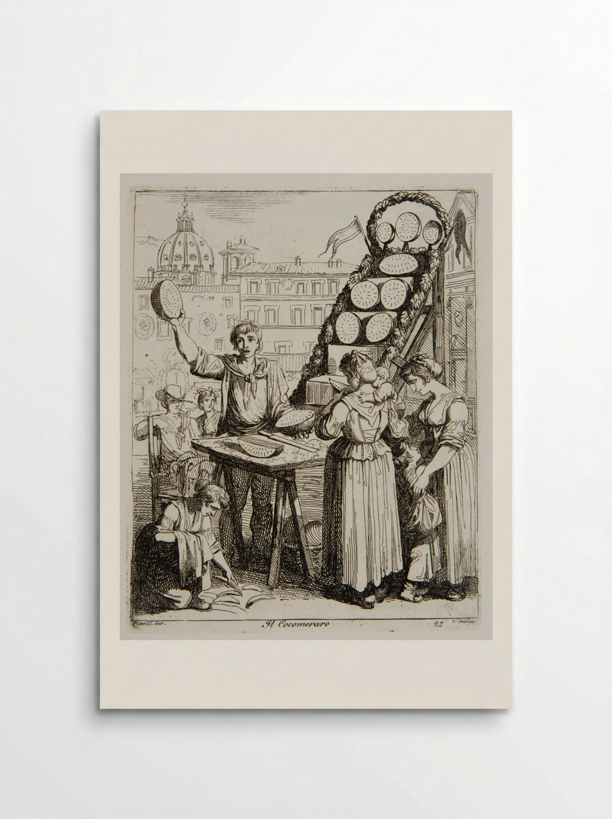 Il Cocomeraro (The Melon Seller) - Bartolomeo Pinelli - Poster